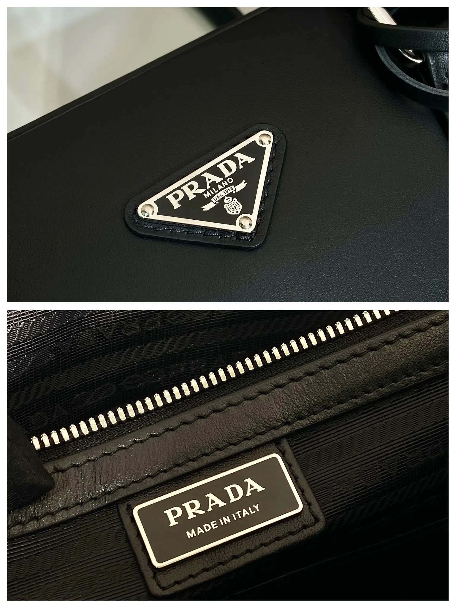 💰1840🎉New Briefcase🎉2VE368 Nappa Leather🎉🎉 This elegant multifunctional calfskin briefcase is designed with two compartments, equipped with a detachable and adjustable nylon shoulder strap, and the enamel-coated metal triangle logo is embellished on the front, making it particularly fashionable/high-end. Lightweight and practical, it is a popular style that will never go out of style. If you like babies, hurry up and get it🎉🎉 Length 36x Height 24x Bottom 4cm🎉🎉🎉👏👏👏