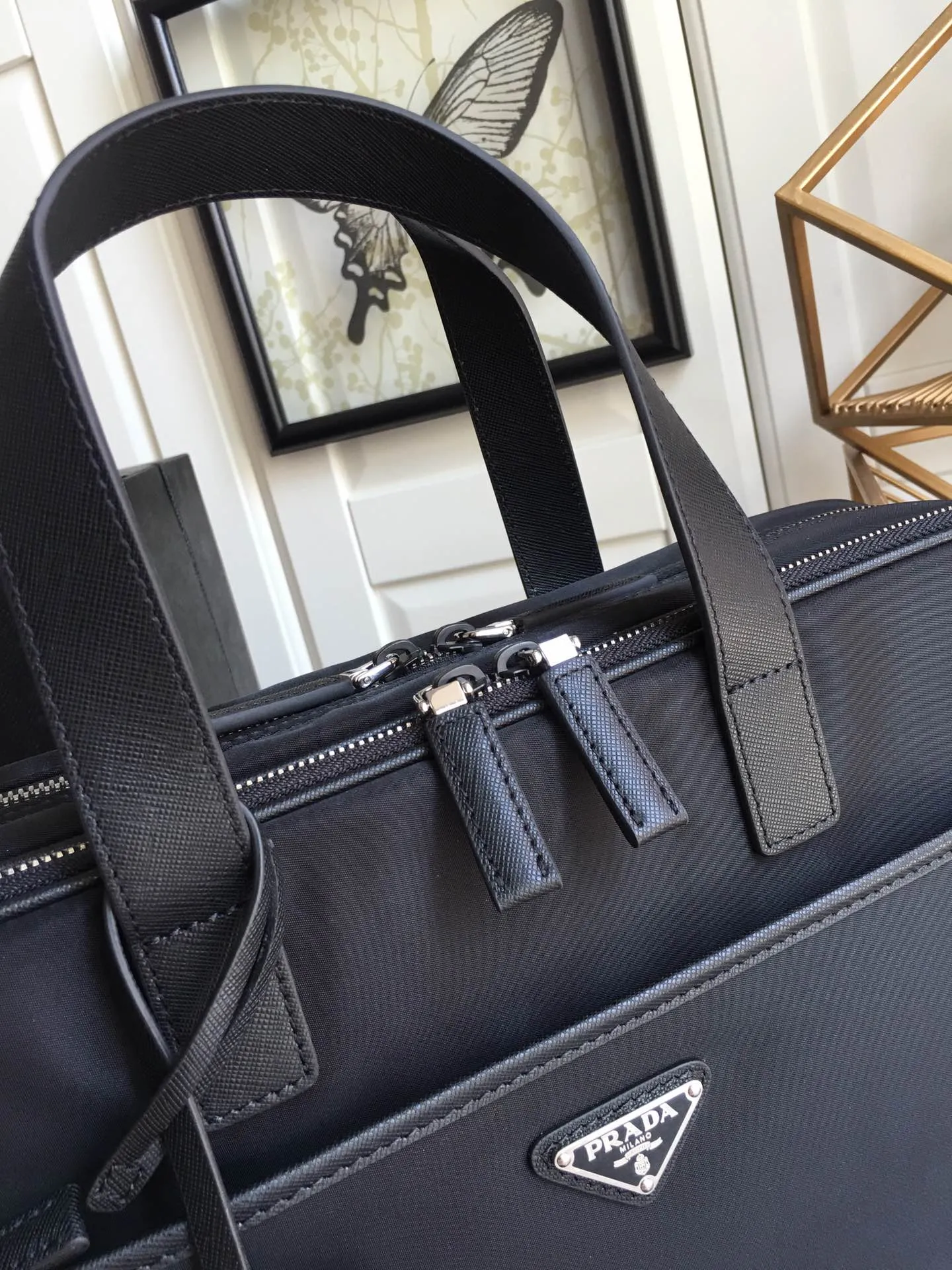 💰1520P Jiajui new men's bag, 2VE407 black - double layer 🎉🎉🎉, made of imported parachute fabric, imported cross grain cowhide, top gun five colors + white hardware, double layer grid + It has a leather slip pocket inside and can be inserted into a trolley case. It has many compartments with 175 OEM codes. It is light and practical. Men’s favorite [color][color][color], length 39x height 29x bottom 11cm, 💪💪💪