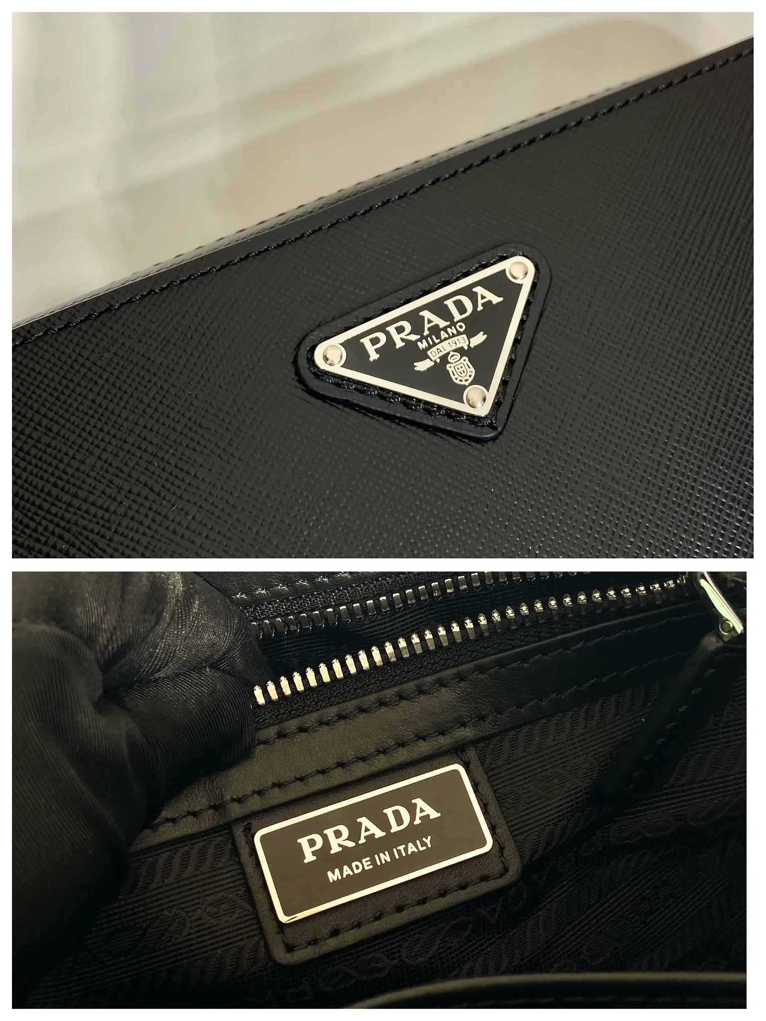 💰1140🎉New handbag🎉2VF017 men's handbag🎉🎉Made of imported Saffiano leather men's handbag decorated with a classic triangle logo, the back strap and detachable side straps can meet the needs of use. It is a men's handbag that combines classic and trendy designs. Another men's handbag that never goes out of style👍👍Length 23.5x Height 15.5x Bottom 6.5cm👏👏👏💰💰💰