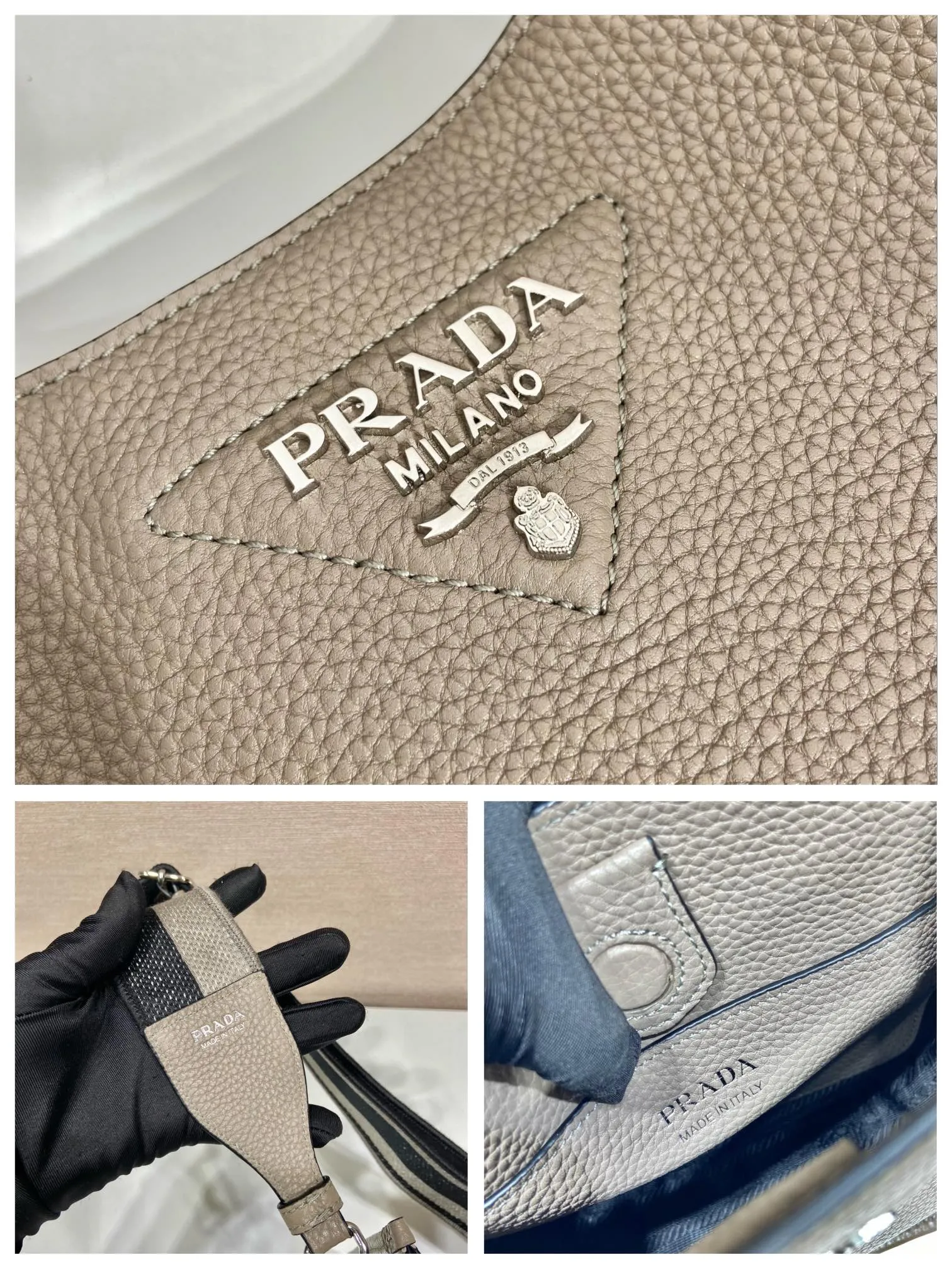 💰1600👏New double shoulder strap bag👏1BH191/tote bag This leather mini shoulder bag has a simple design. A metallic triangle logo on the front adds signature tone. Equipped with detachable logo-printed webbing and leather shoulder straps, it can be exchanged at any time for different outfits and occasions😘😘to highlight its modern style. High fashion is the main fashion for daily matching. Hurry up and get it, it’s so beautiful👏👏 Length 19x height 20x base 6cm👏👏