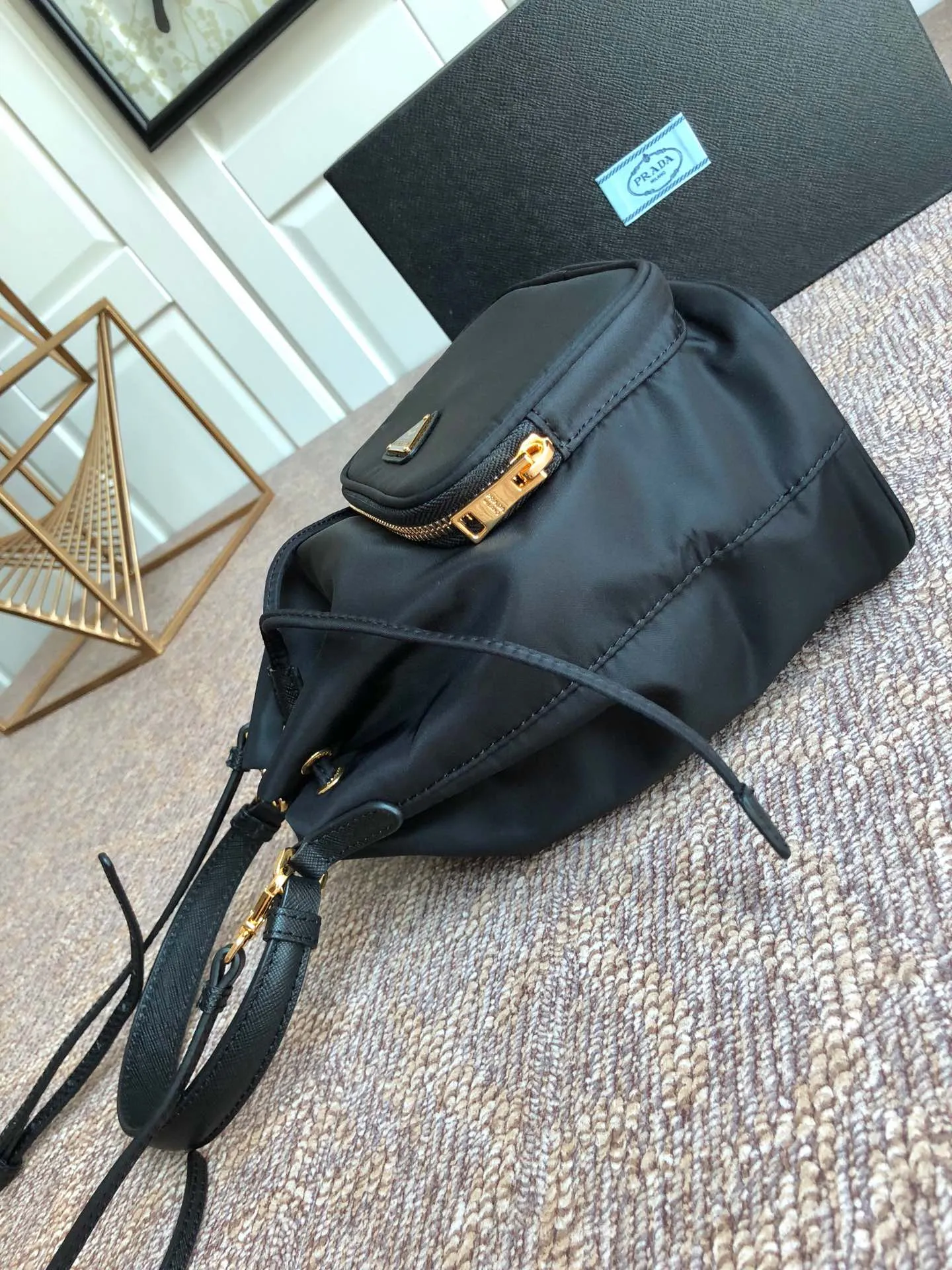 💰720, the classic model 1BH038 black has arrived👏👏 Made of imported nylon fabric, top grade five, portable/diagonal, light, practical and fashionable, beauties hurry up and get it, 165 OEM code, length 18x height 23 bottom × 12cm📢📢📢📢