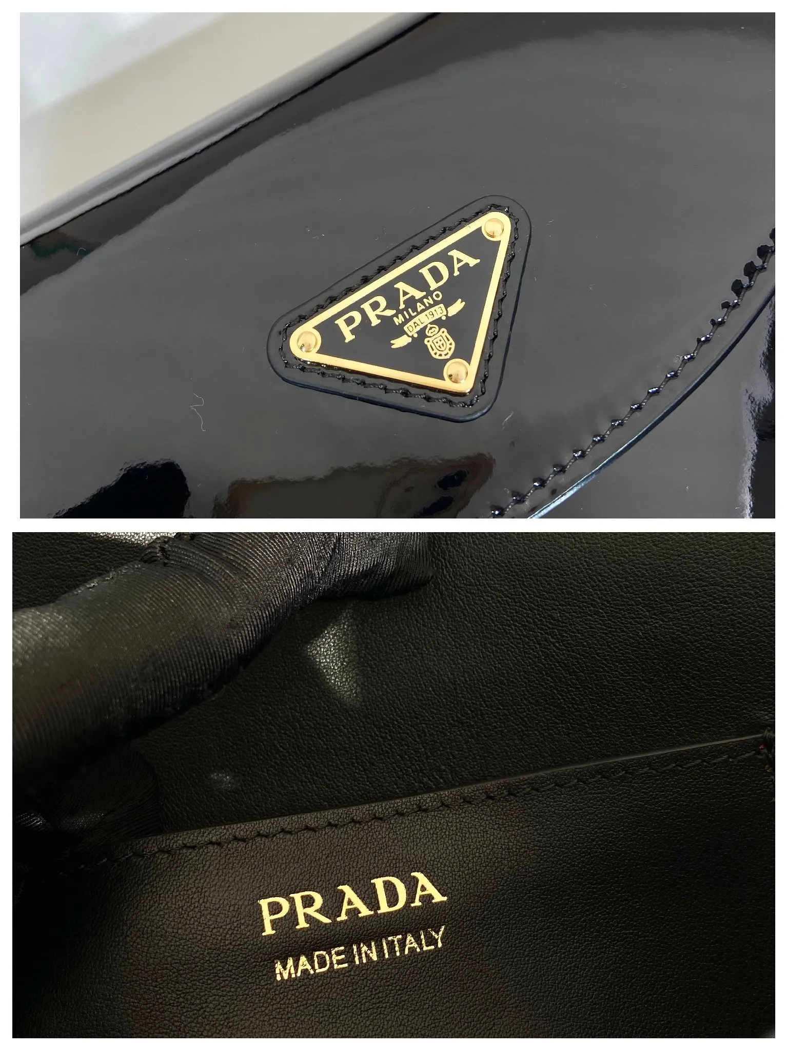💰1440🎉New Saddle Bag🎉1BA349 Patent Leather🎉🎉 This shoulder saddle bag demonstrates a simple design concept through smooth lines and compact shape. It is made of patent leather outer calfskin/inner sheepskin fabric. It is equipped with an adjustable shoulder strap that can be carried on one shoulder or across the body. The maximum length is 110cm. It has a triangular logo design on the front flap. Wear a bold upper body, beauties. Get it now. Length 21x height 17x base 6cm👏👏👏🎉🎉🎉