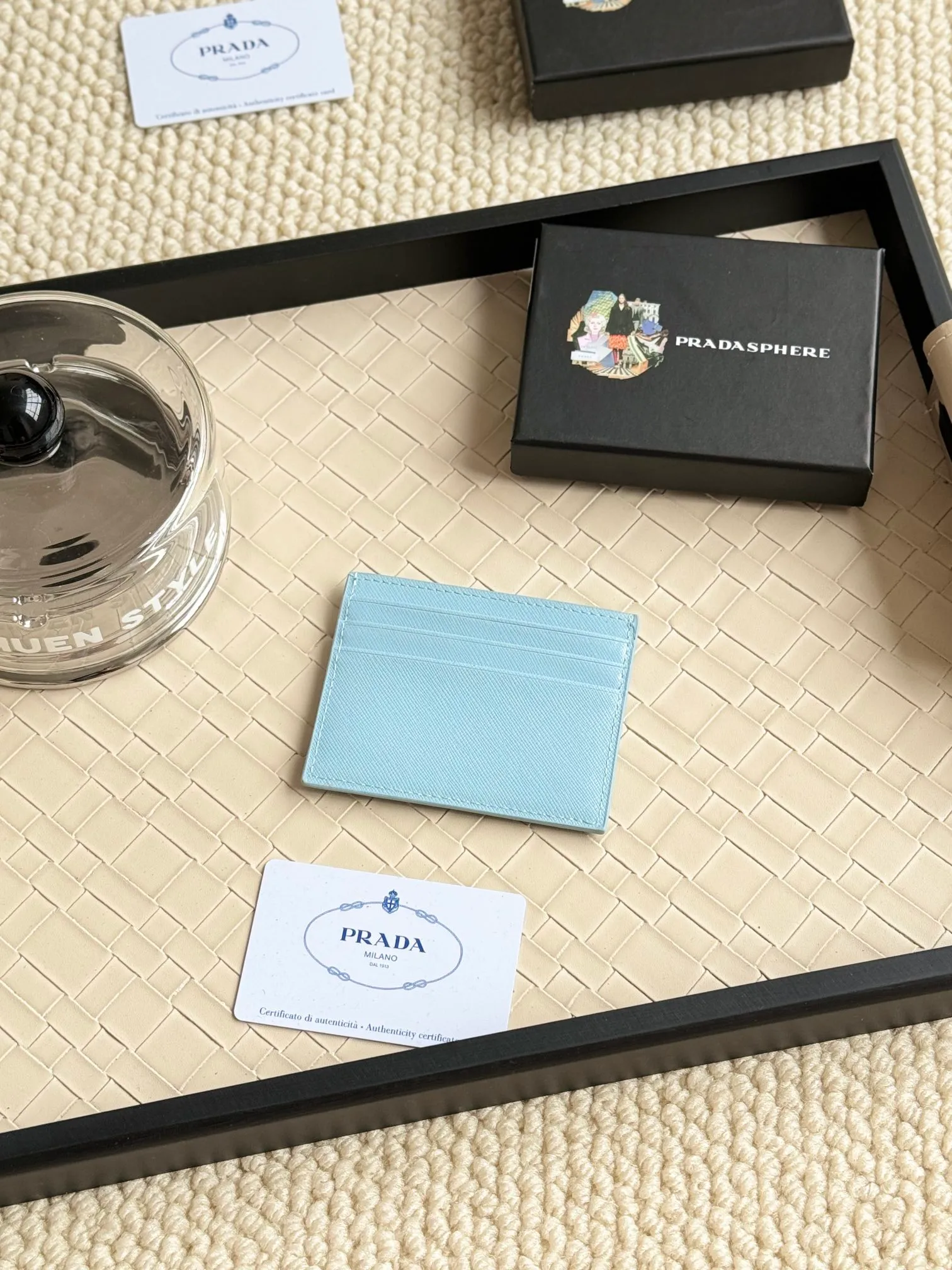 💰100prada popular card holder, unisex small card holder, black, model 1MC025, oblique triangle, made of cross-grain cowhide, 6 card slots ➕ one middle compartment, can hold multiple cards and zeros 💰, size 11.2×8.5cm, real shot, what you see is what you get