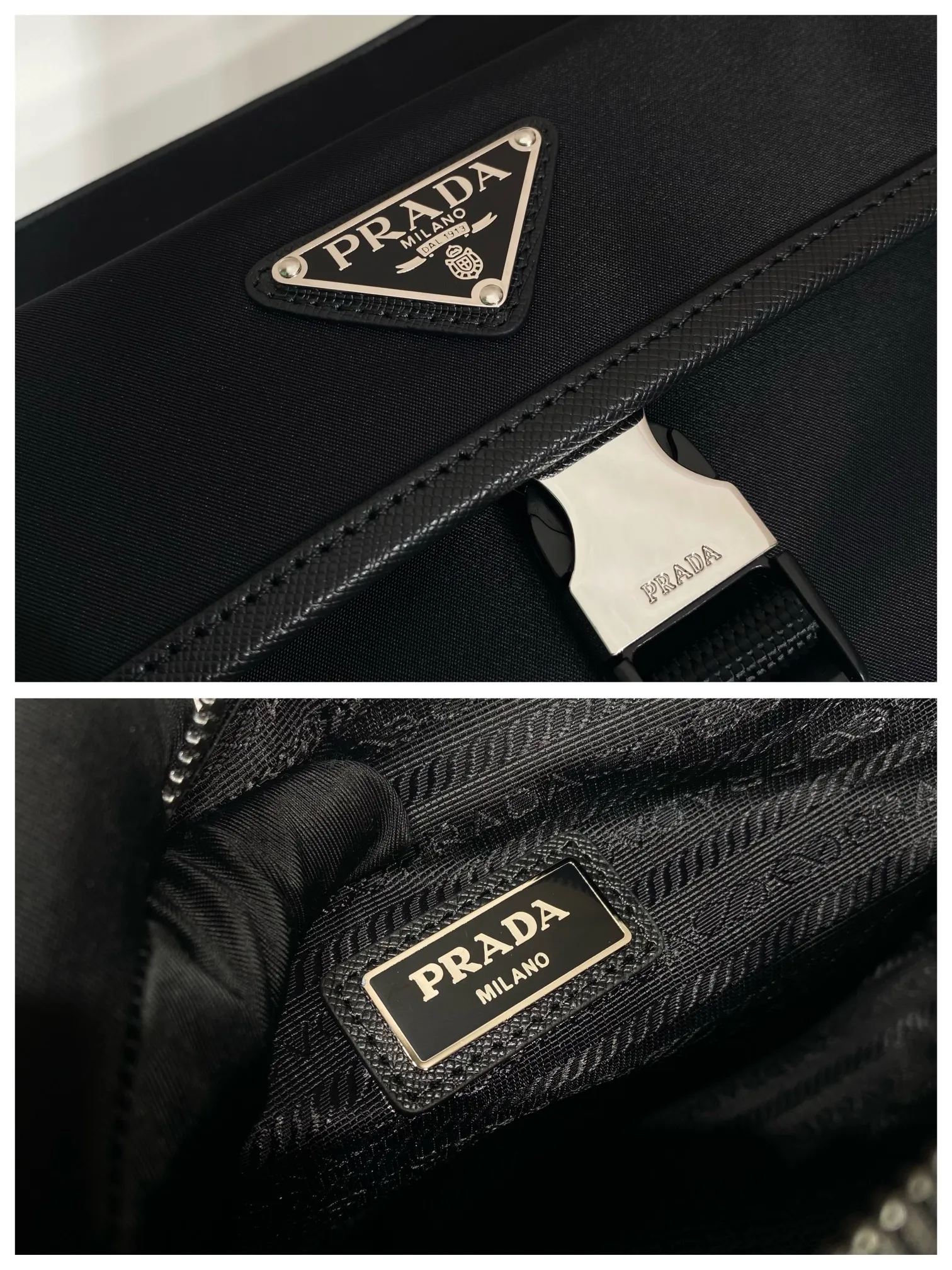 💰1020🎉New messenger bag🎉2VH133B🎉🎉 This crossbody bag is made of imported nylon fabric, top-grade hardware🎉🎉Detachable and adjustable nylon strap and leather shoulder strap, with detachable pouch, flip-top coated with enamel metal triangle logo Zipper closure, external pockets, with flaps and side buckles, recycled nylon lining, lightweight and practical, and a timeless and popular style🎉🎉worth owning🎉🎉 Length 22x Height 16x Bottom 5cm
