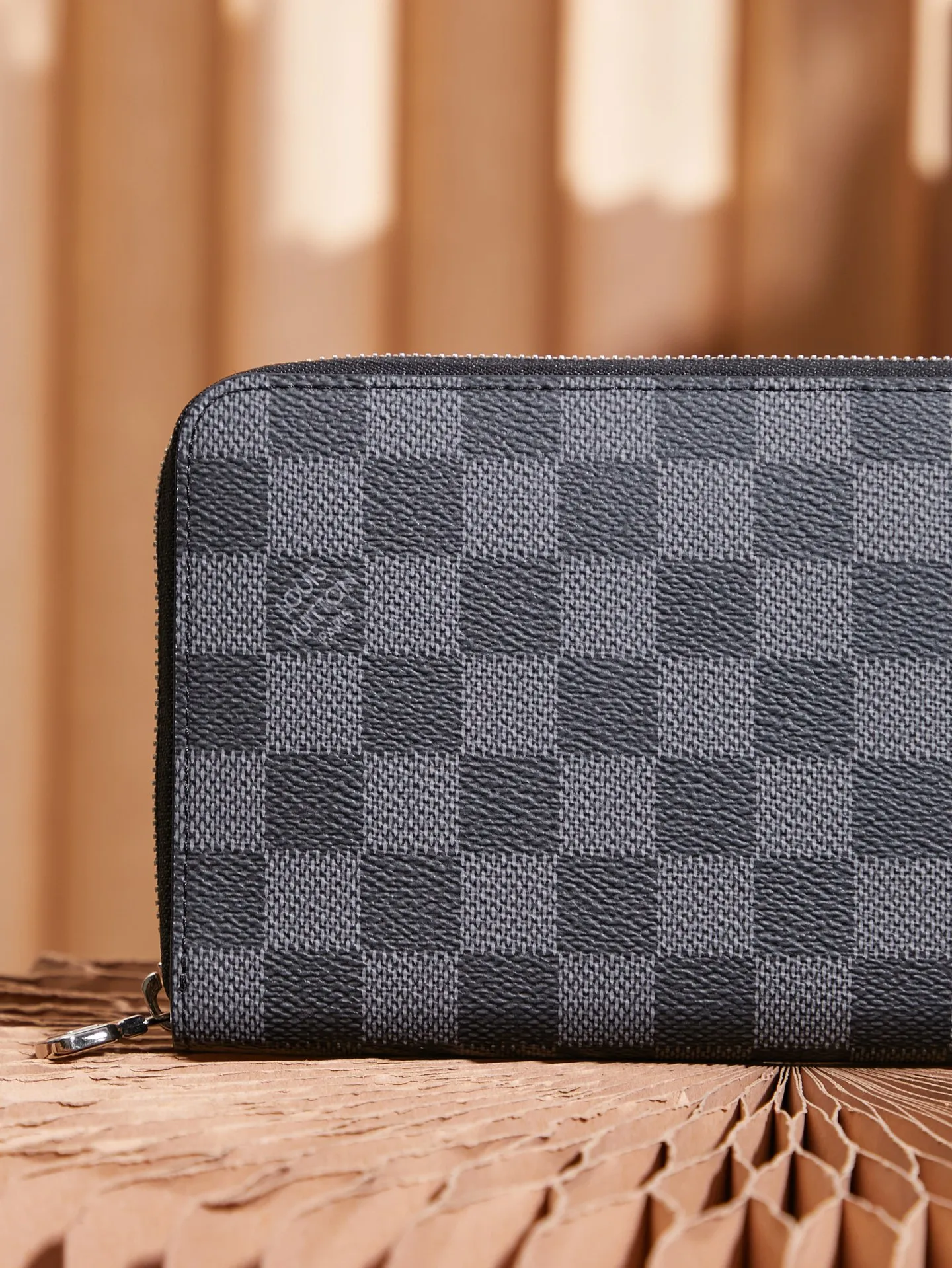 P¥320👉nfc dynamic chip version👈[Top inspection-free pure steel hardware] Large zipper hand wallet N60111 black check inspection-free version 🔍Perfect details 🔍The essence of real-life construction!