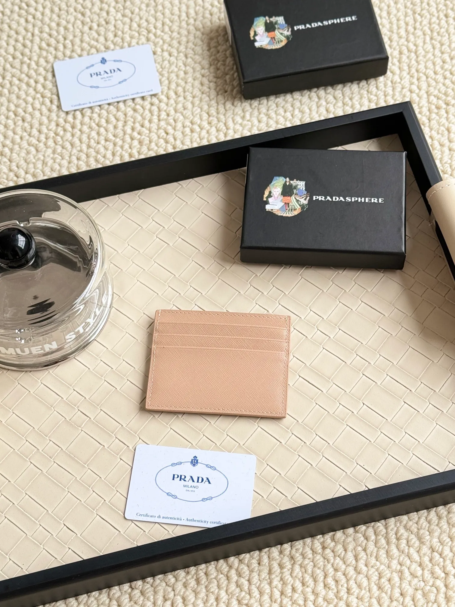 💰100prada popular card holder, unisex small card holder, black, model 1MC025, oblique triangle, made of cross-grain cowhide, 6 card slots ➕ one middle compartment, can hold multiple cards and zeros 💰, size 11.2×8.5cm, real shot, what you see is what you get