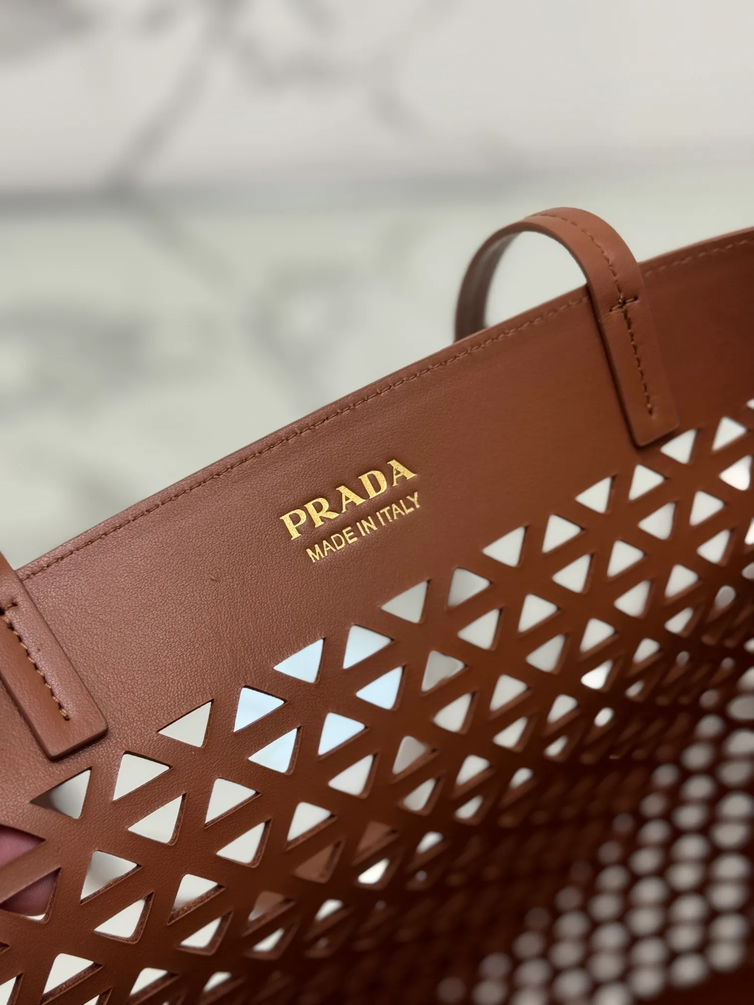 💰1800🌟Hollow Tote Shopping Bag This bag is made of hollowed-out imported calf leather and has a fashionable design. The bag is equipped with exquisite leather handles to convey the brand message. It has a large space and is very practical. It is a shopping bag that will turn heads every time and comes with a small coin purse. Size: 32×30×13cm Style number: 1BG503