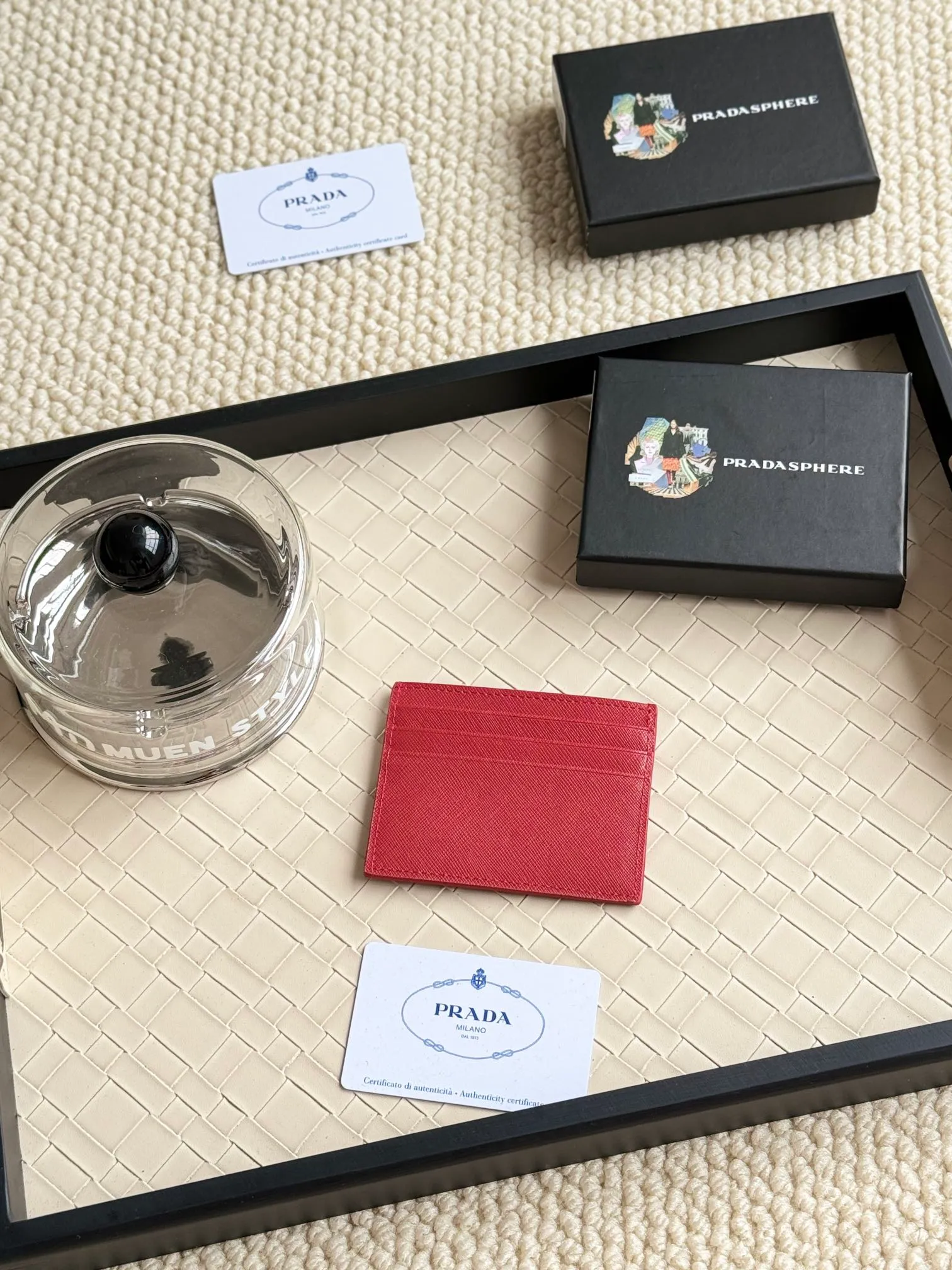 💰100 prada popular card holder, unisex small card holder, black, model 1MC025, oblique triangle, made of cross-grain cowhide, 6 card slots ➕ one middle compartment, can hold multiple cards and zeros 💰, size 11.2×8.5cm, real shot, what you see is what you get
