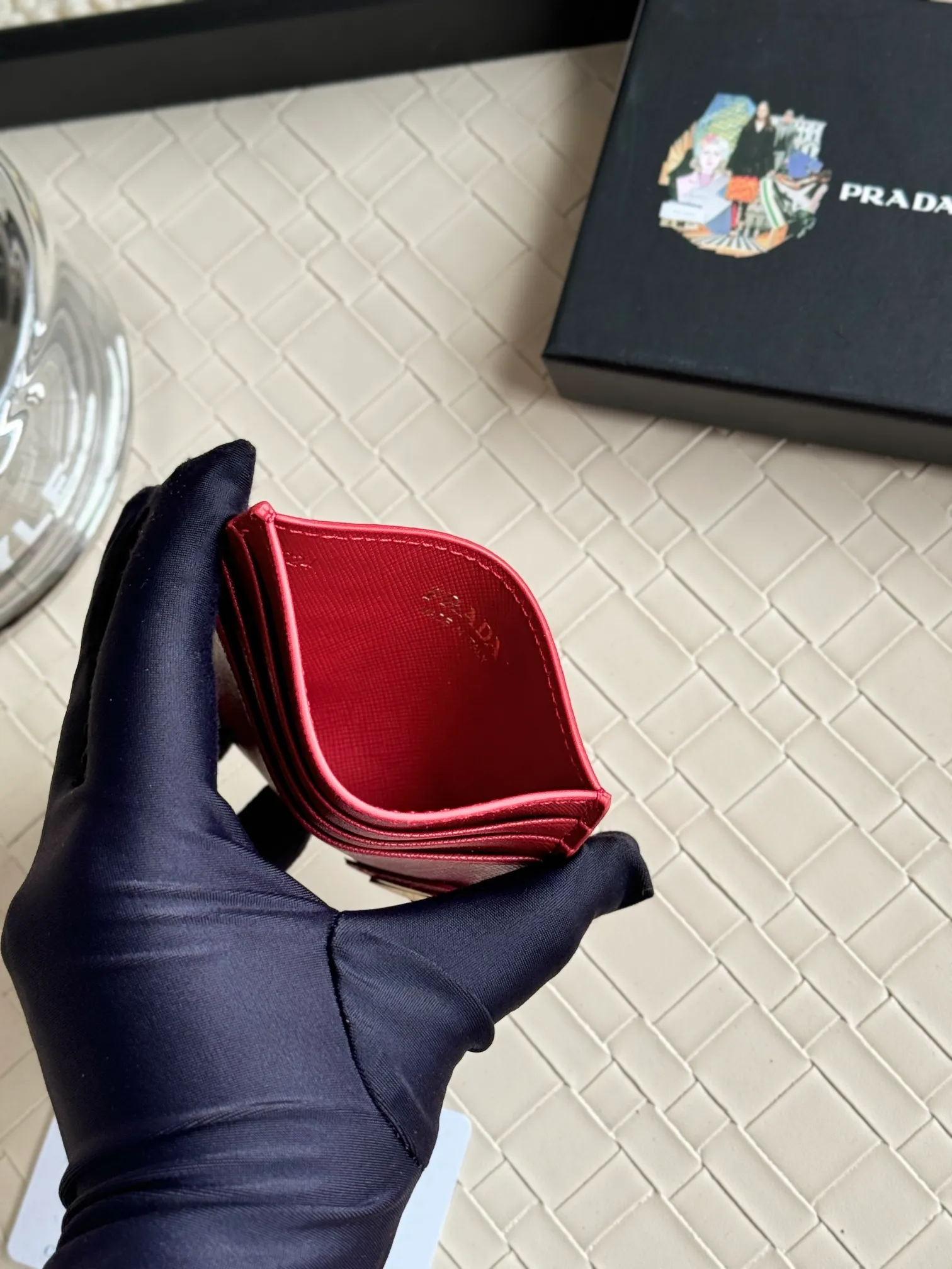 💰100 prada popular card holder, unisex small card holder, black, model 1MC025, oblique triangle, made of cross-grain cowhide, 6 card slots ➕ one middle compartment, can hold multiple cards and zeros 💰, size 11.2×8.5cm, real shot, what you see is what you get