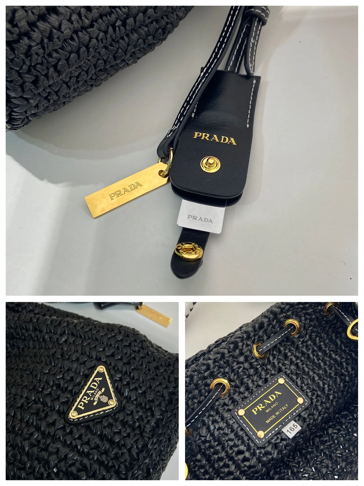 💰1360🎉New woven 🎉1BE068 bucket bag🎉🎉 This woven bucket bag is made of imported raffia material. Purely handwoven. Cotton rope carry handles. Detachable and adjustable leather shoulder strap. Detachable leather keychain, metal hardware accessories, drawstring closure, large capacity, it is a popular style that will never go out of style, hurry up and get it🎉🎉 Length 19.5x Height 15.5x Bottom 10cm🎉🎉🎉💰💰💰