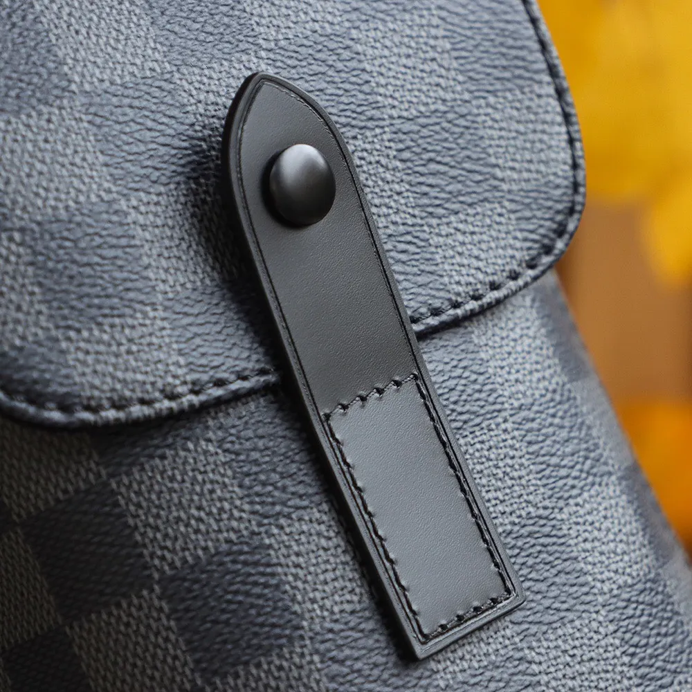 P¥960👉nfc dynamic chip version👈【Top inspection-free all-steel hardware】𝐂𝐇𝐑𝐈𝐒𝐓𝐎𝐏𝐇𝐄𝐑 Backpack N41379 Black Check 🔍Perfect details 🔍The essence of solid construction.