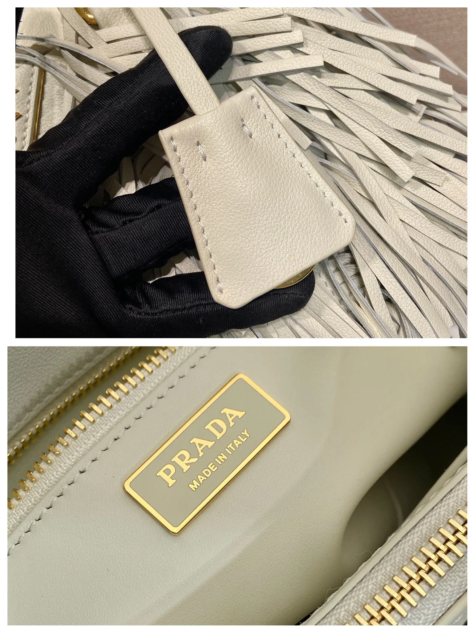 💰2200🎉New tassel bag🎉1BA896 calf leather🎉🎉 This Galleria handbag has an elegant and timeless design, reinterpreting the classic style with a slender silhouette and calf leather material. The tassel design on the front and back and the imported sheepskin lining highlight the dynamic and fashionable style. Features detachable and adjustable suede leather shoulder strap. So beautiful and fashionable😘😘The upper body effect has a 100% chance of turning heads. It is another popular style that will never go out of style🎉🎉Hurry up and get it now😘😘It’s really pretty😘😘😘 Length 24.5x height 18.5x base 11cm🎉🎉🎉💰💰💰