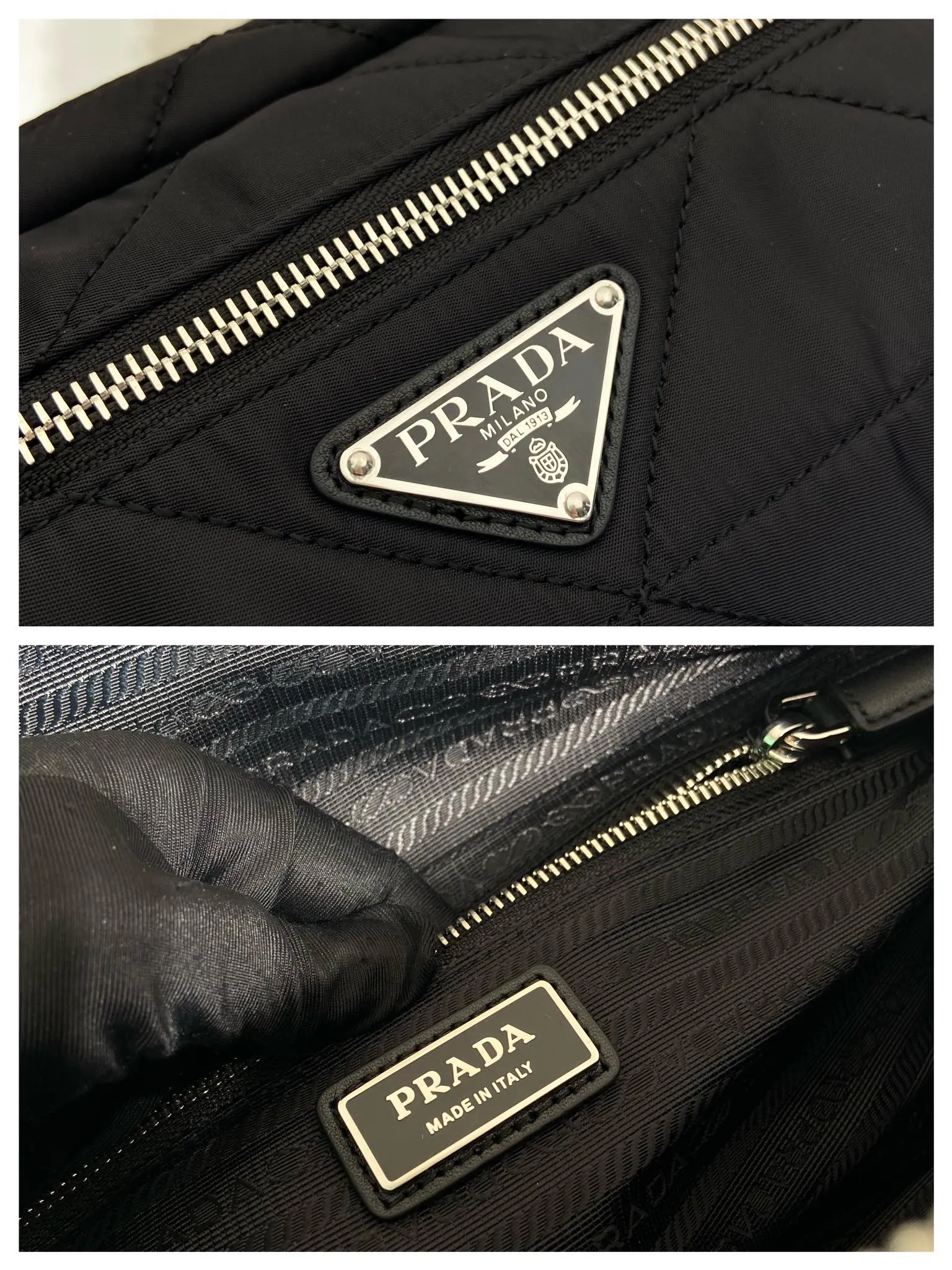 💰1120🎉Upgraded messenger bag🎉2VH994A embroidered plaid🎉🎉 This clamshell shoulder bag is made of iconic P family materials such as nylon and Saffiano leather. Intricate hand-embroidered plaid pattern. The shoulder bag features internal and external pockets and is embellished with a triangular metal logo, combining functionality with brand style. The upper body effect is very cool😎, simple and elegant😘Hurry up and get it🎉🎉 Length 27x Height 15.5x Bottom 14cm