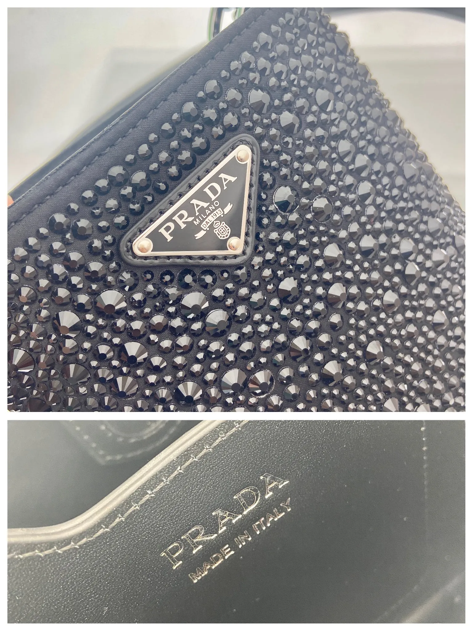 💰1700🎉Crystal Bucket Bag🎉1BA373 Crystal Bag🎉🎉 This elegant Panier handbag is covered with imitation crystals, shining like jewelry. The detachable shoulder strap design makes it easy to change the shape at will. It can be carried by hand/shoulder strap/crossbody. It has large space capacity and strong practicality. Another popular style that will never go out of style🎉🎉Babies, hurry up and get it🎉🎉 Length 15x height 16x base 9.5cm🎉🎉🎉🍊🍊🍊