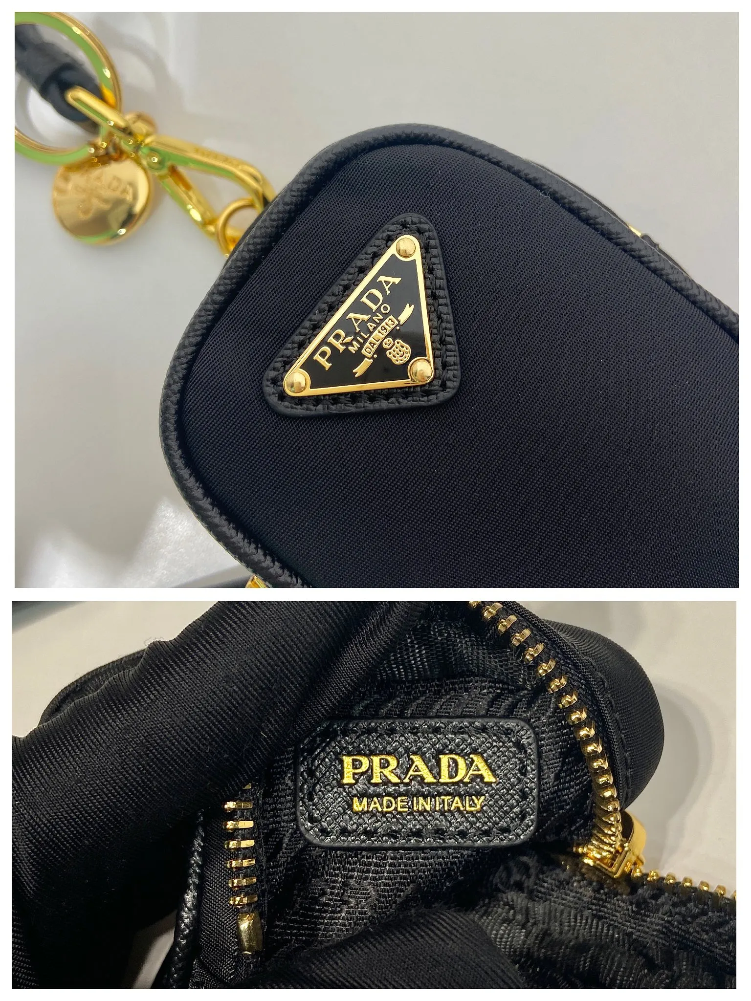💰360🎉Mini small bag🎉1TT200 new product🎉🎉 This mini pouch is versatile in style and made of Re-Nylon. It cleverly combines practical regenerated nylon, a detachable leather wrist strap and gold-plated hardware. It can be hung on bags and waist bags for decoration. Cards/car keys🔑/lipstick💄/are all no problem. Babies, the pouch you have been longing for has arrived👏👏 Length 7.5x Height 6x Bottom 2.5cm👏👏👏🎉🎉🎉