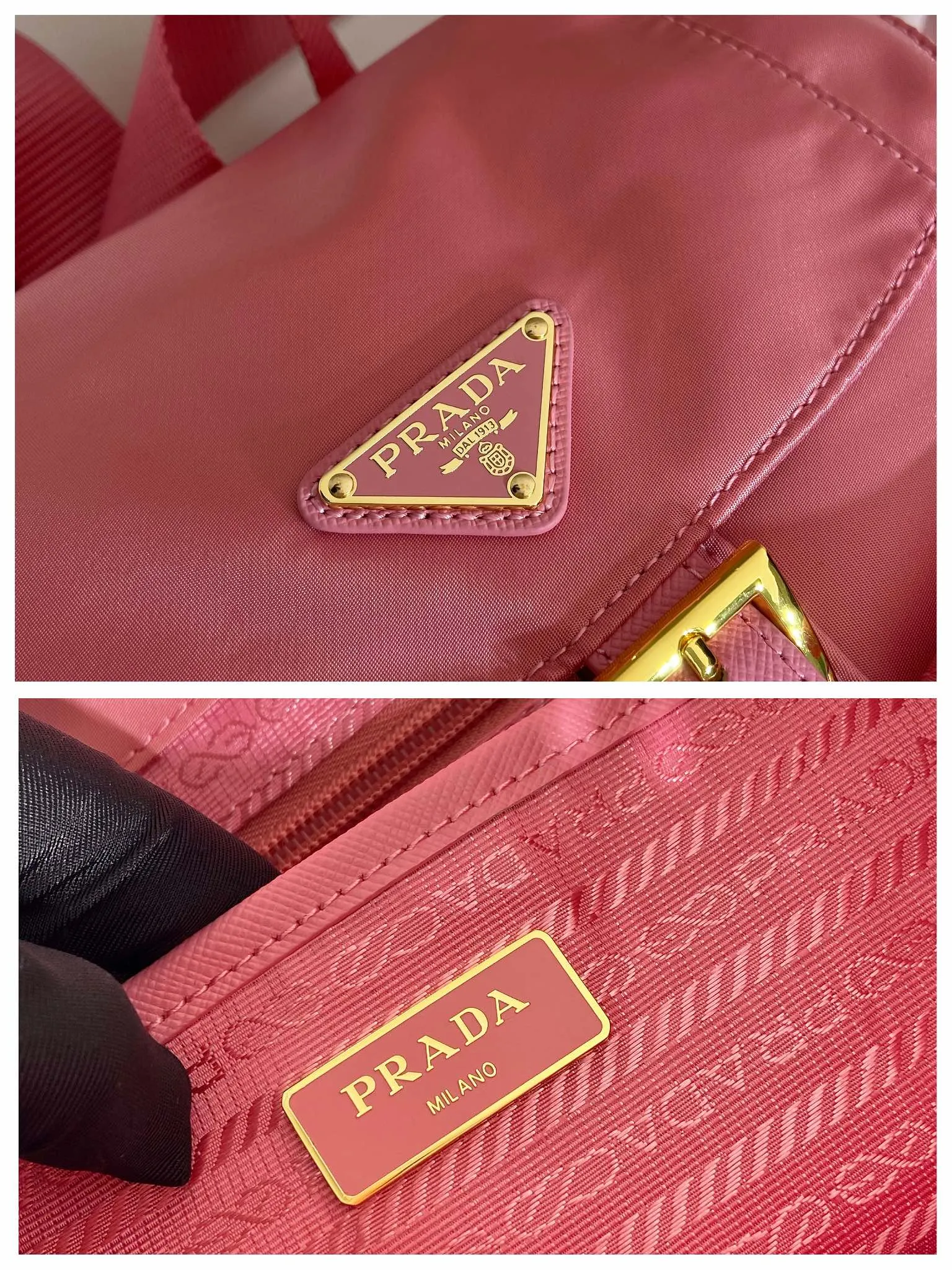 💰1000🎉Gold buckle classic backpack🎉1BZ677 gold hardware🎉🎉 This practical and innovative backpack is made of imported nylon fabric, adjustable shoulder straps and woven handles, removable Re-Edition leather key ring, front buckle flap pocket, enameled metal triangle logo on the flap, drawstring closure, logo-printed Re-Nylon lining with two interior pockets, one of which is zippered and has a large room. Classic and practical, it is a popular style that will never go out of style🎉🎉 Length 23.5x Height 28x Bottom 12cm🎉🎉🎉👏👏👏
