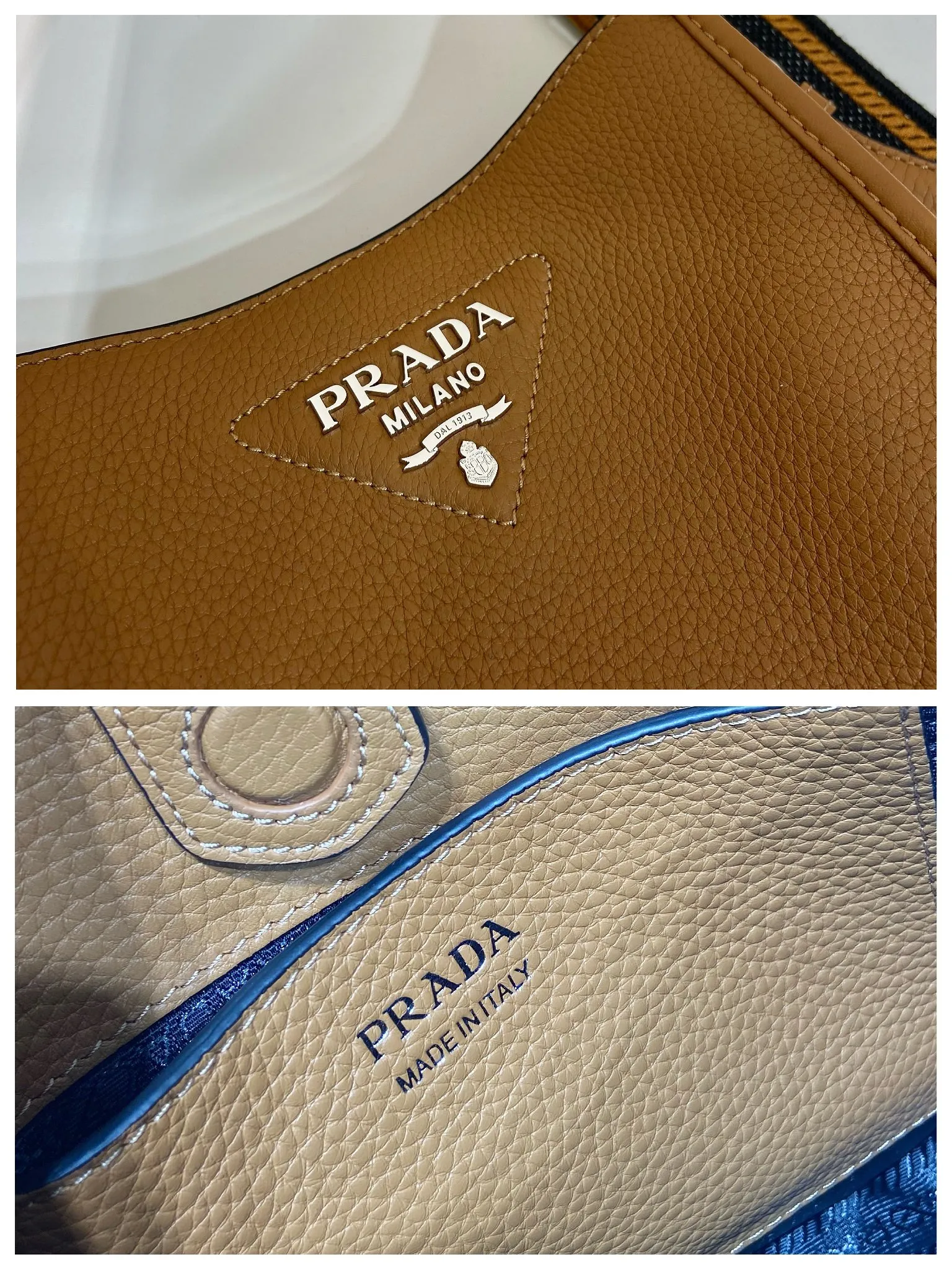 💰1660👏New double shoulder strap bag👏1BH191/tote bag new color This leather mini shoulder bag has a simple design. A metallic triangle logo on the front adds signature tone. Equipped with detachable logo-printed webbing and leather shoulder straps, it can be exchanged at any time for different outfits and occasions😘😘to highlight its modern style. High fashion is the main fashion for daily matching. Hurry up and get it, it’s so beautiful👏👏 Length 19x height 20x base 6cm👏👏👏😘😘😘