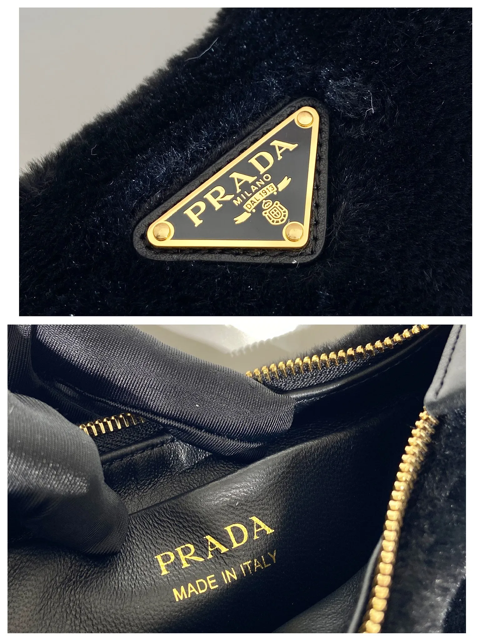 💰1260🎉Moon handbag🎉1BC194 double shoulder strap/wool🎉🎉 This simple Moon handbag is made of soft wool and cowhide, showing a modern and versatile charm. The curved body design is equipped with 2 long/short adjustable shoulder straps, making it easy to change the shape at will. It is equipped with imported lambskin inside, and the metal accessories add a bright style. The upper body effect is very cool/fashionable. It is a must-have item in winter🎉Babies, hurry up and get it🎉 Length 22.5x Height 18.5x Bottom 6.5cm