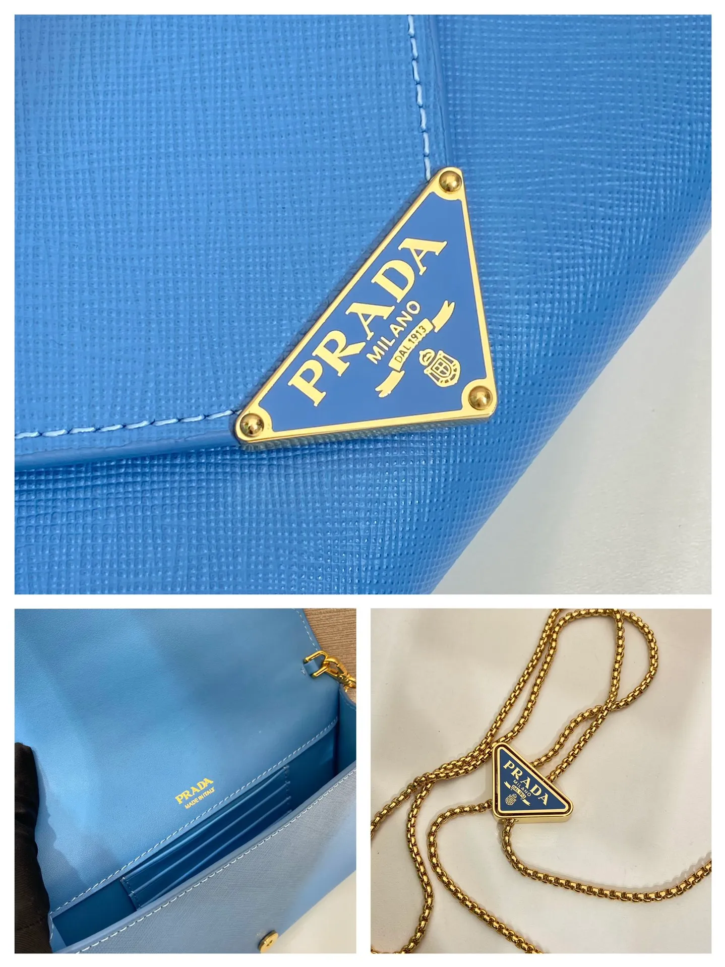 💰1120🎉Cross Pattern Envelope Bag🎉1Bp102 Clutch🎉🎉 The cross pattern cowhide texture highlights the elegant silhouette of this mini handbag and injects a modern flavor into it. Featuring a detachable chain shoulder strap and a nappa leather interior with card slots, this bag features a signature triangle logo on the magnetic closure for a timeless and instantly recognizable look. It can also be used as a handbag/shoulder bag/crossbody. It has many functions and can be exchanged for different occasions. Another hot item from internet celebrities🎉🎉 Length 20x height 11.5cm🎉🎉🎉👏👏👏
