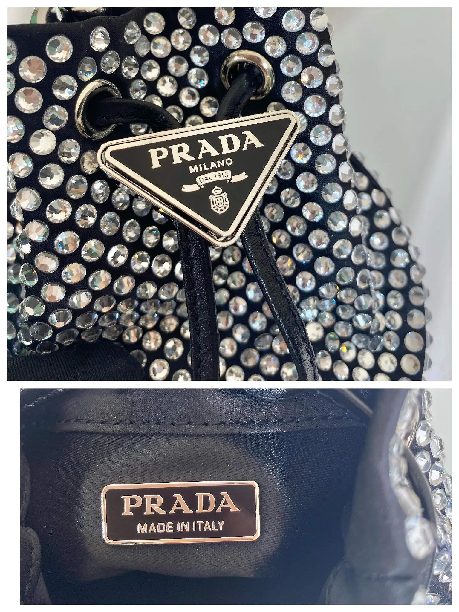 💰920🎉Crystal mini bucket🎉1NR016🎉🎉 This mini bucket is made of a combination of imported imitation crystal and satin materials, with an enamel-coated metal triangle logo decorative opening and closing design. Metal iron can be spanned diagonally. So cute😍, the effect of bling bling is very eye-catching, so cute and cool, don’t you feel excited😙😙, beauties. Get it now. So beautiful and cute😋😋 Length 10x height 12x base 7cm🎉🎉🎉👏👏👏