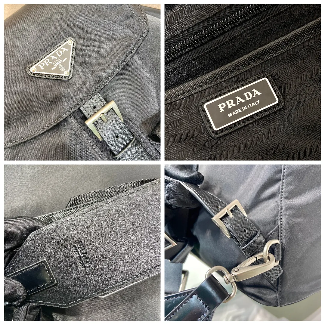 💰1460🎉New Backpack🎉2VZ110 Glossy Shoulder Backpack🎉🎉 This Re-Nylon backpack is designed with classic nylon fabric, retro nostalgic hardware, and integrated with innovative and practical elements, presenting a refined and timeless style. Equipped with a detachable glossy shoulder strap, it can be used interchangeably on different occasions. The upper body effect is very fashionable and elegant. It is also a popular backpack among Internet celebrities. Hurry up and get it. Length 34x height 39x bottom 15cm🎉🎉🎉🎉👏👏👏