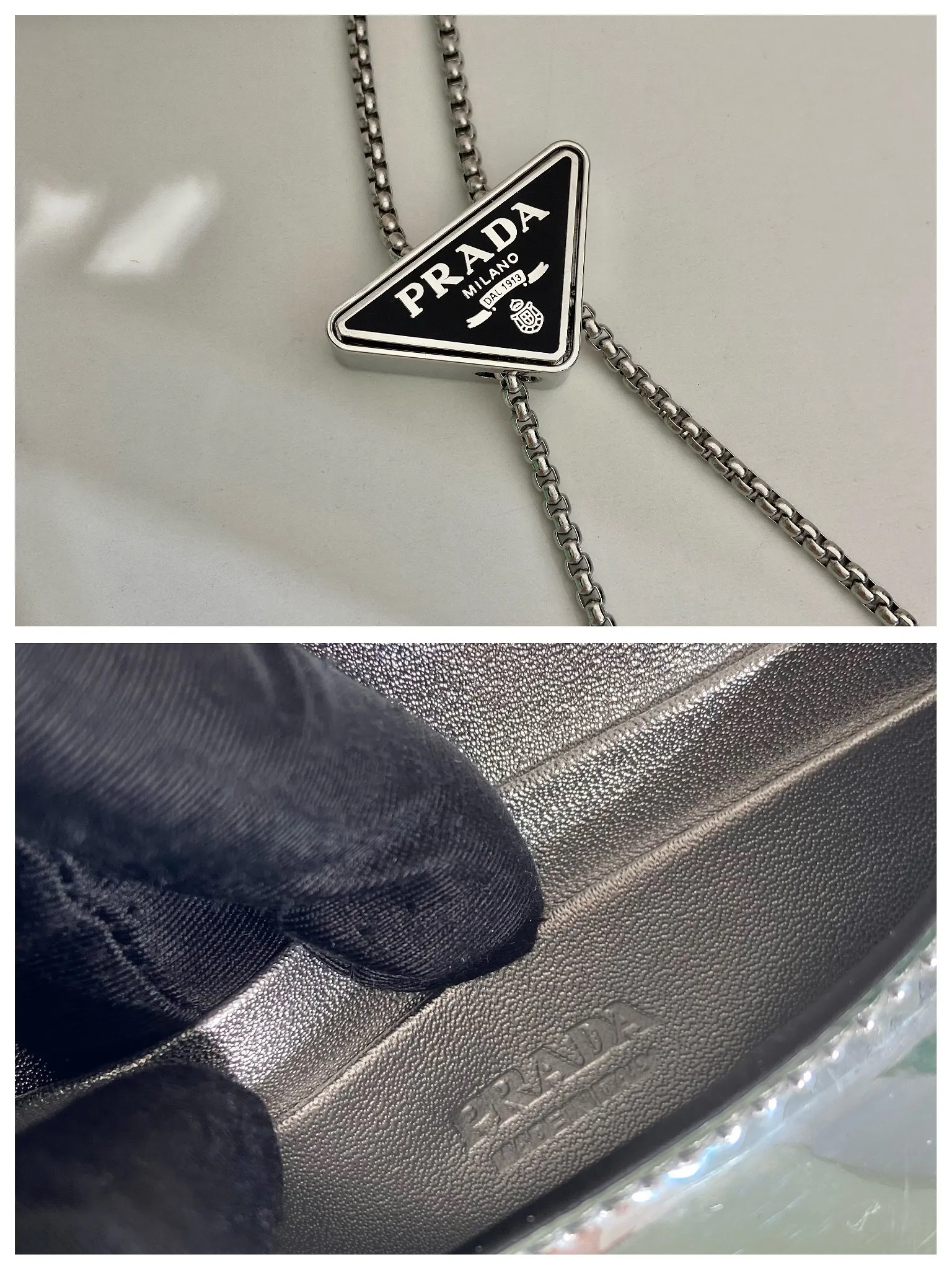 💰760🎉Glossy small bag🎉🎉1MR024 silver mirror🎉🎉 This is a small shiny cowhide bag with a diamond pattern design. My favorite is this detachable iron shoulder strap, which can be used as a waist bag decoration🎉🎉 or as a decoration with clothes. The triangle in the middle is adjustable. Give the item a variety of ways to wear it. Space can be used to store lipstick 💄/earphones/keys🚗. bling bling under the night light. So beautiful, worth buying🎉🎉 Length 11.5x height 8cm🎉🎉🎉👏👏👏