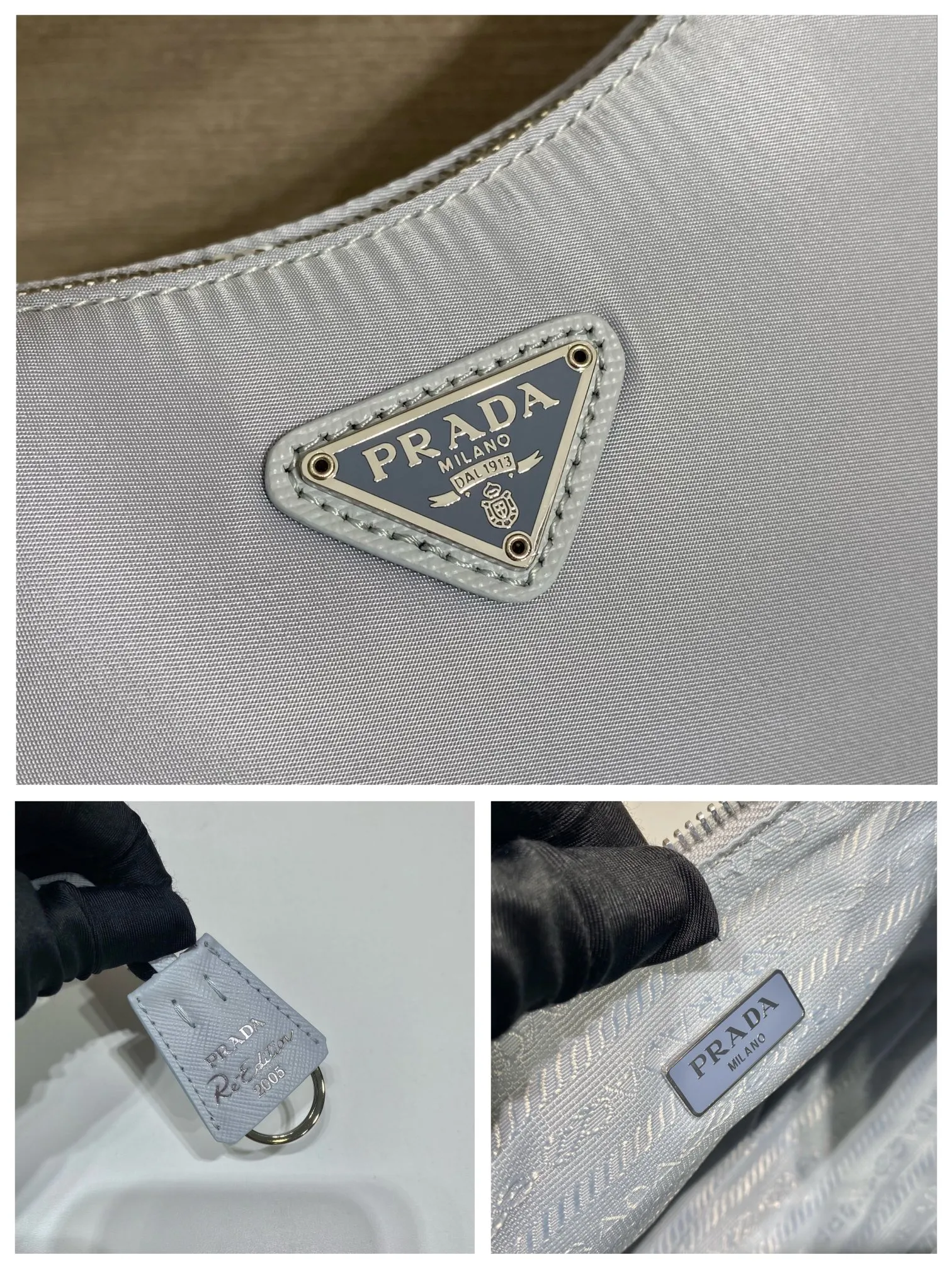 💰700🔥New color ice gray🔥Original quality👍New 1NE204 moon-shaped second-hand bag, made of imported original parachute fabric, hand-operated cross-grain cowhide, lightweight and practical Hobo armpit bag, super simple and eye-catching👍👍, small/light/packable/easy to wear/fashionable armpit bag, and can be carried by hand, super easy to use😍😍. It is currently the most popular bag among celebrities, aren’t you excited😜😜, ladies, hurry up, length 22X height 12 people x bottom 6cm👏👏👏💰💰💰