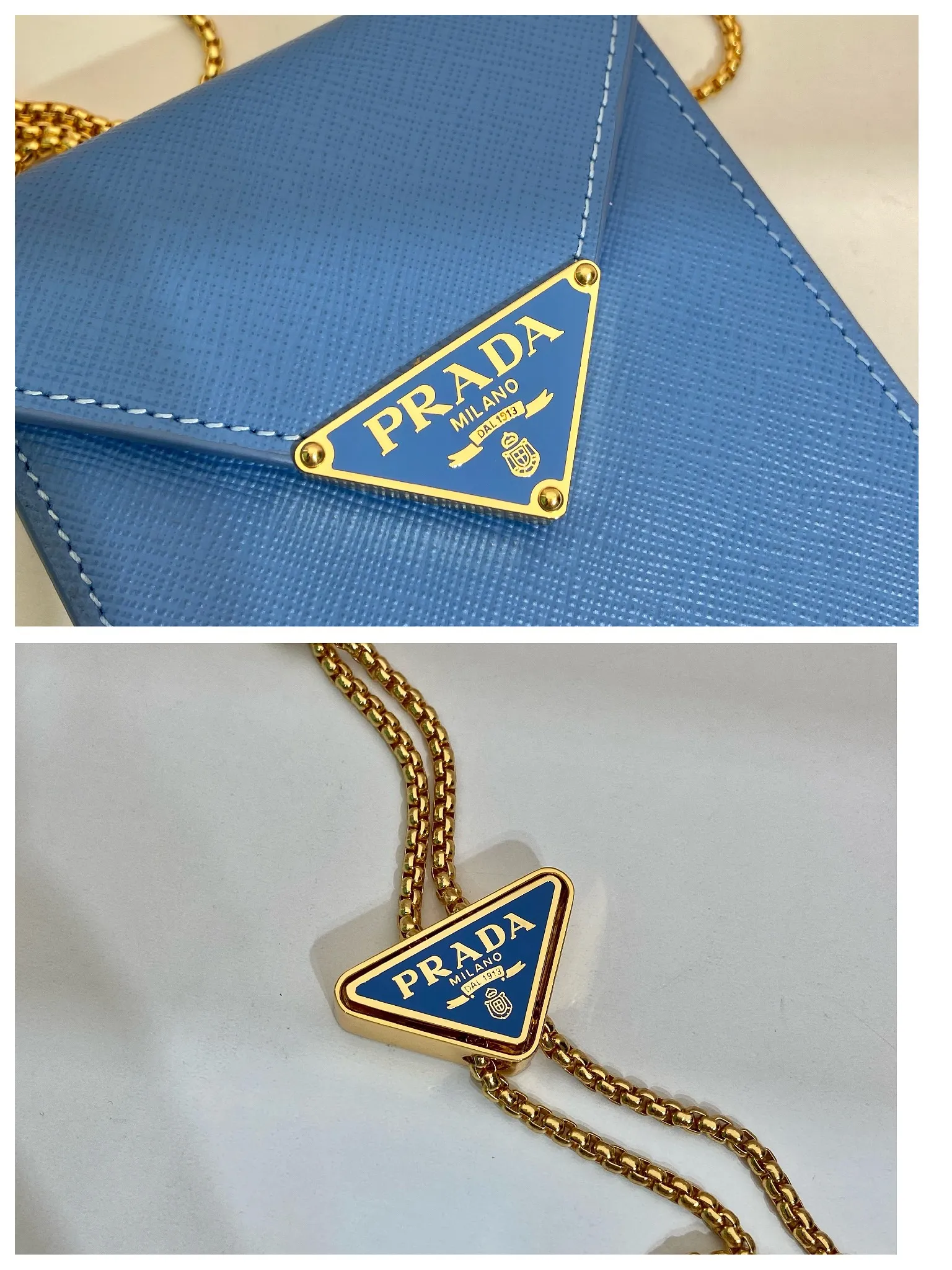 💰920🎉New mobile phone bag 🎉1BP100🎉 This compact minimalist mini handbag features exquisite details, with a lock clasp decorated with an enameled metal triangle logo. 115 cm detachable and adjustable chain shoulder strap, can be carried by hand, card slot pocket on the back, the upper body effect is so cute👏Babies; hurry up and get it🎉🎉 Length 10.5x Height 18x ​​Bottom 3cm🎉🎉🎉👏👏