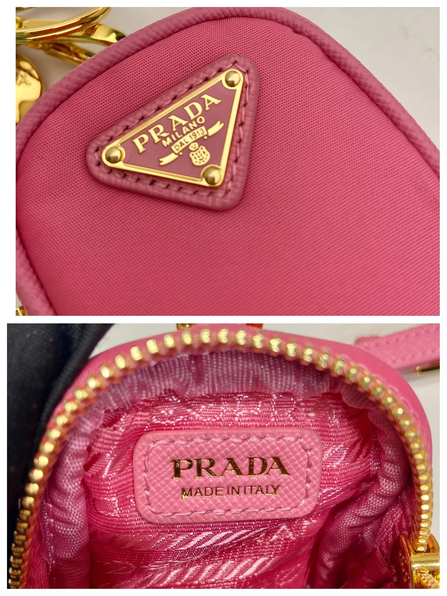 💰360🎉Mini small bag🎉1TT200 new product🎉🎉 This mini pouch is versatile in style and made of Re-Nylon. It cleverly combines practical regenerated nylon, a detachable leather wrist strap and gold-plated hardware. It can be hung on bags and waist bags for decoration. Cards/car keys🔑/lipstick💄/are all no problem. Babies, the pouch you have been longing for has arrived👏👏 Length 7.5x Height 6x Bottom 2.5cm👏👏👏🎉🎉🎉