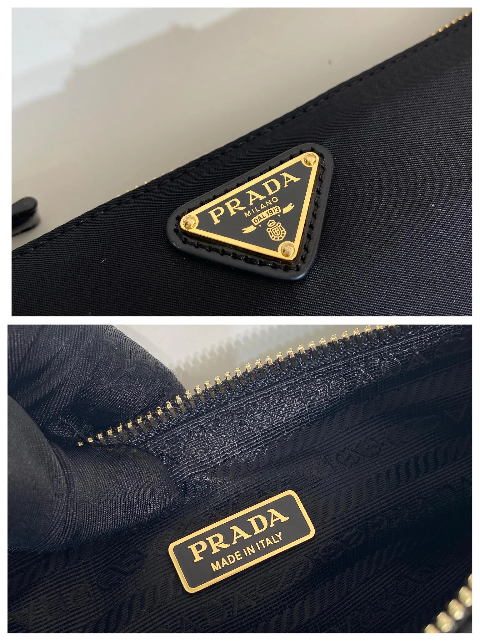 💰860🎉New armpit bag🎉1BC201/2002 model🎉🎉 This elegant and simple Re-Edition 2002 shoulder bag is made of innovative Re-Nylon regenerated nylon fabric and decorated with glossy leather details. Incorporating P-style and versatile design elements, it is equipped with adjustable shoulder straps, metal hardware and a detachable key ring. The enameled triangular metal logo highlights the brand's classic character. Lightweight and practical, get it now🎉 Length 23.5x Height 10x Bottom 5cm🎉🎉🎉👏👏👏