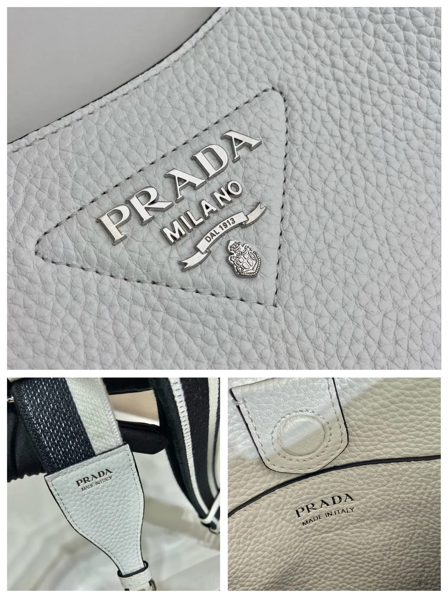 💰1600👏New double shoulder strap bag👏1BH191/tote bag This leather mini shoulder bag has a simple design. A metallic triangle logo on the front adds signature tone. Equipped with detachable logo-printed webbing and leather shoulder straps, it can be exchanged at any time for different outfits and occasions😘😘to highlight its modern style. High fashion is the main fashion for daily matching. Hurry up and get it, it’s so beautiful👏👏 Length 19x height 20x bottom 6cm
