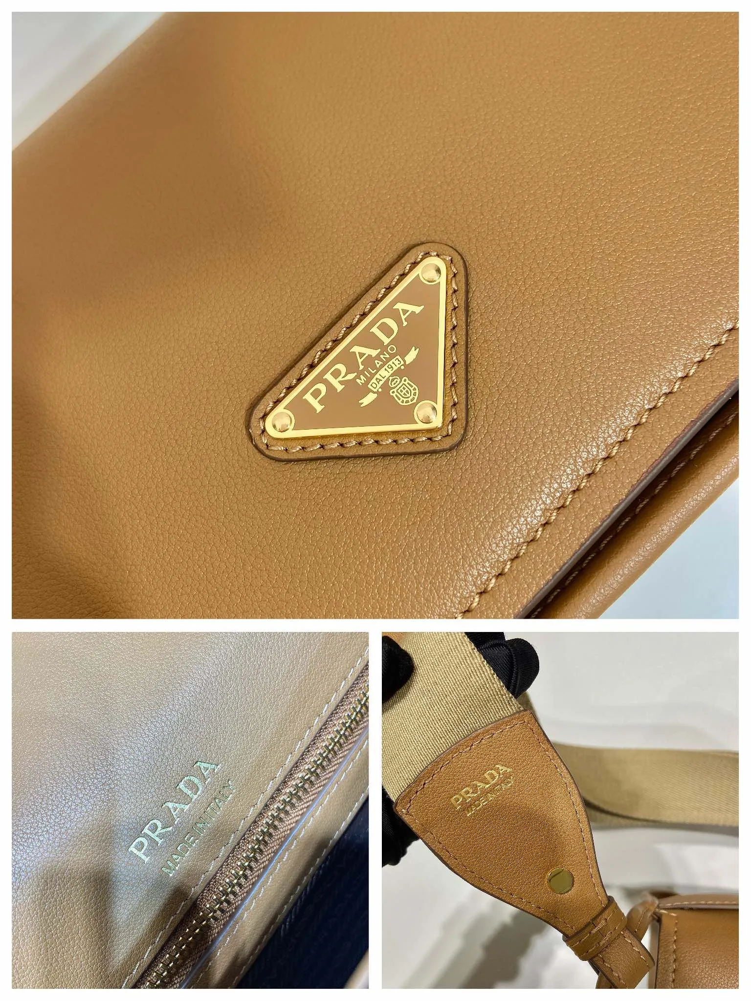 💰1760👏New double shoulder bag👏1BD372🎉 This leather shoulder bag has a simple design, made of imported calfskin, with a metal triangle logo and flip cover design on the front. It is equipped with 2 detachable logo webbing and leather shoulder straps, which can be exchanged at any time for different outfits and occasions😘😘to highlight its modern style. High fashion is the main fashion for daily matching. Hurry up and get it, it’s so beautiful👏👏 Length 23x Height 15x Bottom 8.5cm👏👏👏😘😘😘