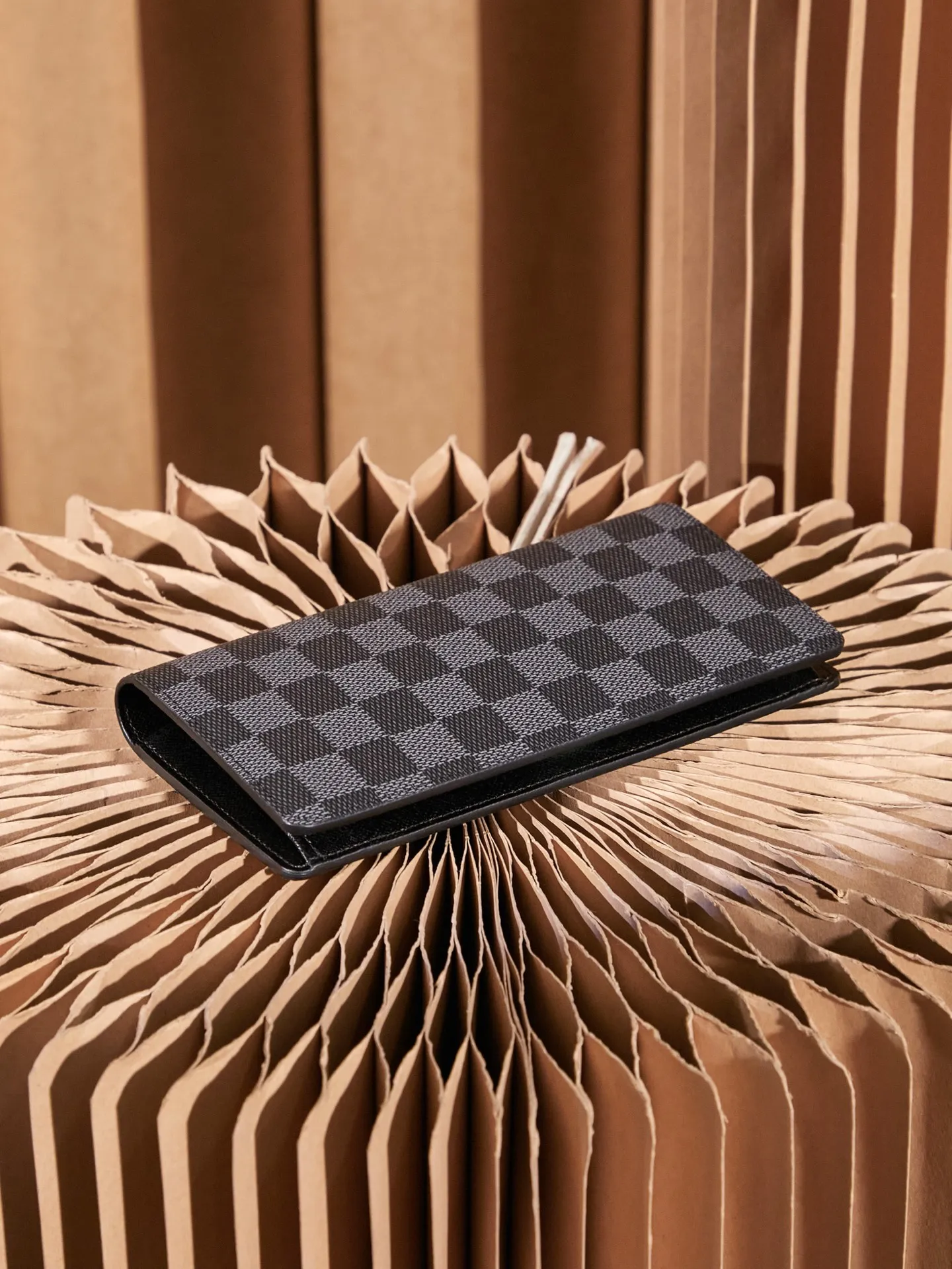 P¥240 👉nfc163C01 dynamic chip version👈 [Top inspection-free] BRAZZA wallet N62665 black grid suit clip long clip Product details: for reference