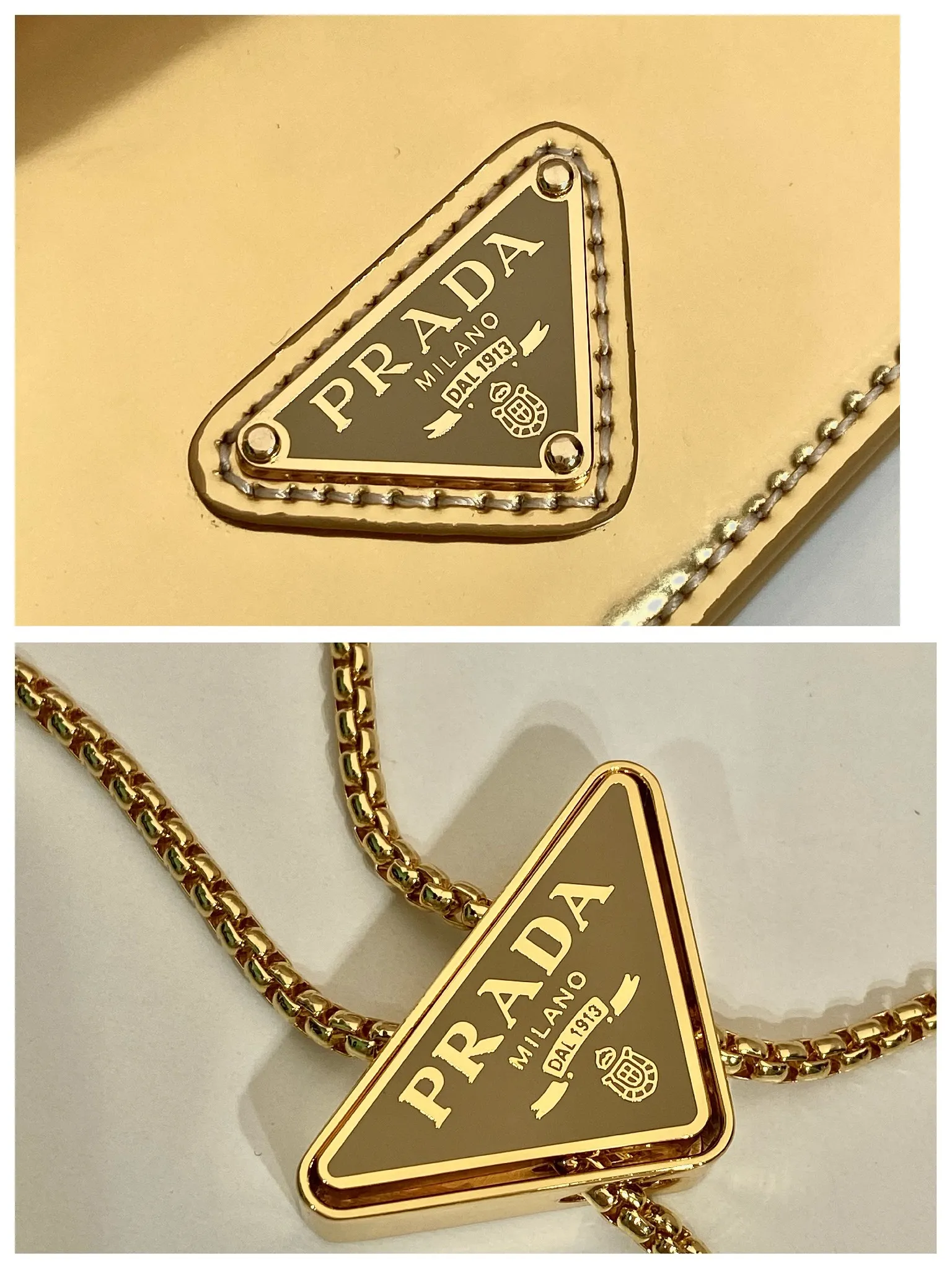 💰760🎉Glossy small bag🎉1MR024 new color🎉🎉 This bright fabric is made of fine and smooth cowhide, showing a gorgeous and functional design. My favorite is this detachable and adjustable iron shoulder strap, which can be used as a waist bag decoration😍😍 or as a necklace decoration with clothes. The triangle mark in the middle can be adjusted, giving the item a variety of ways to wear it. There is room for lipstick 💄/earphones/keys🚗....so beautiful. Worth buying 🎉🎉 Length 11.5x Height 8cm
