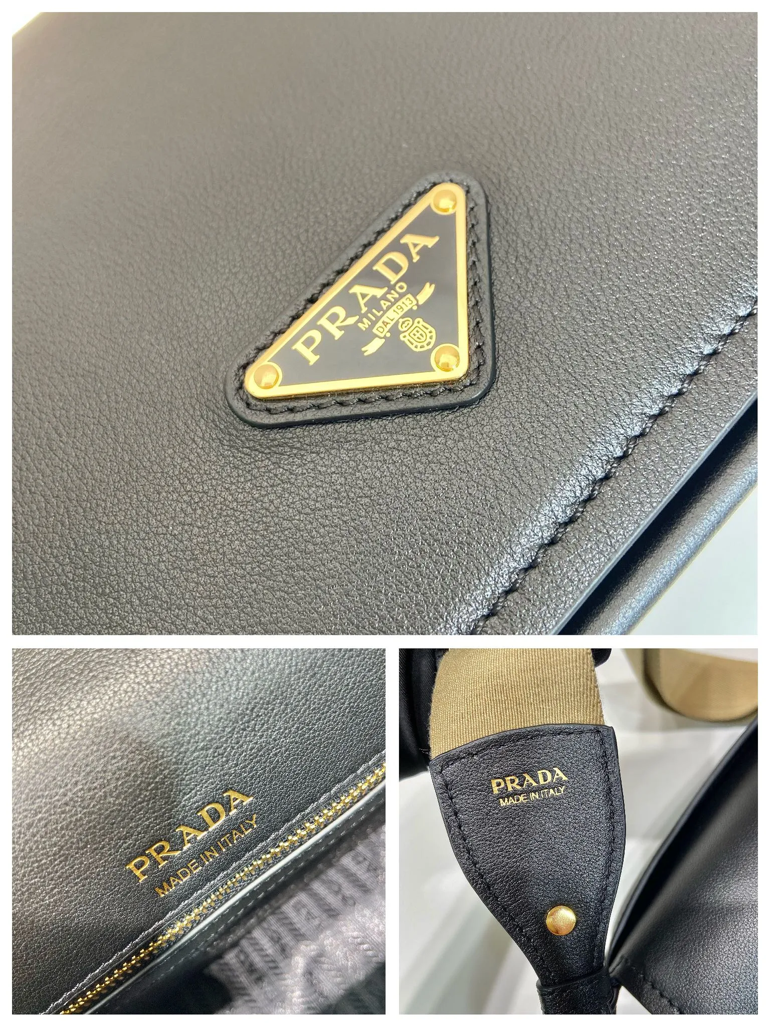 💰1560👏New double shoulder bag👏1BD372🎉 This leather shoulder bag has a simple design, made of imported calfskin, with a metal triangle logo and flip cover design on the front. It is equipped with 2 detachable logo webbing and leather shoulder straps, which can be exchanged at any time for different outfits and occasions😘😘to highlight its modern style. High fashion is the main fashion for daily matching. Hurry up and get it, it’s so beautiful👏👏 Length 23x Height 15x Bottom 8.5cm