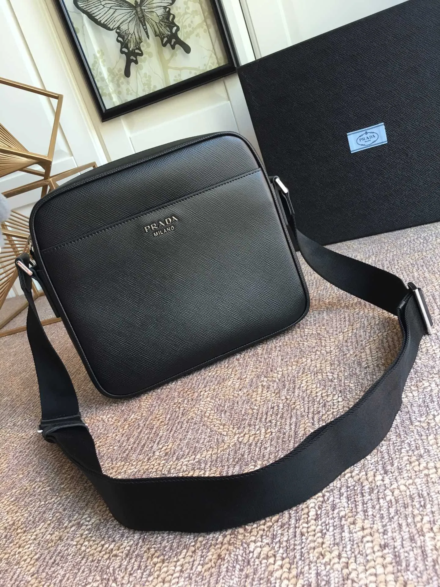 💰1660, P’s new model 014, black 👻👻 synchronized with counters, top quality, made of imported coarse cross-grain cowhide, 175 OEM code, size length 25cmx height 23cmx bottom 5.5cm
