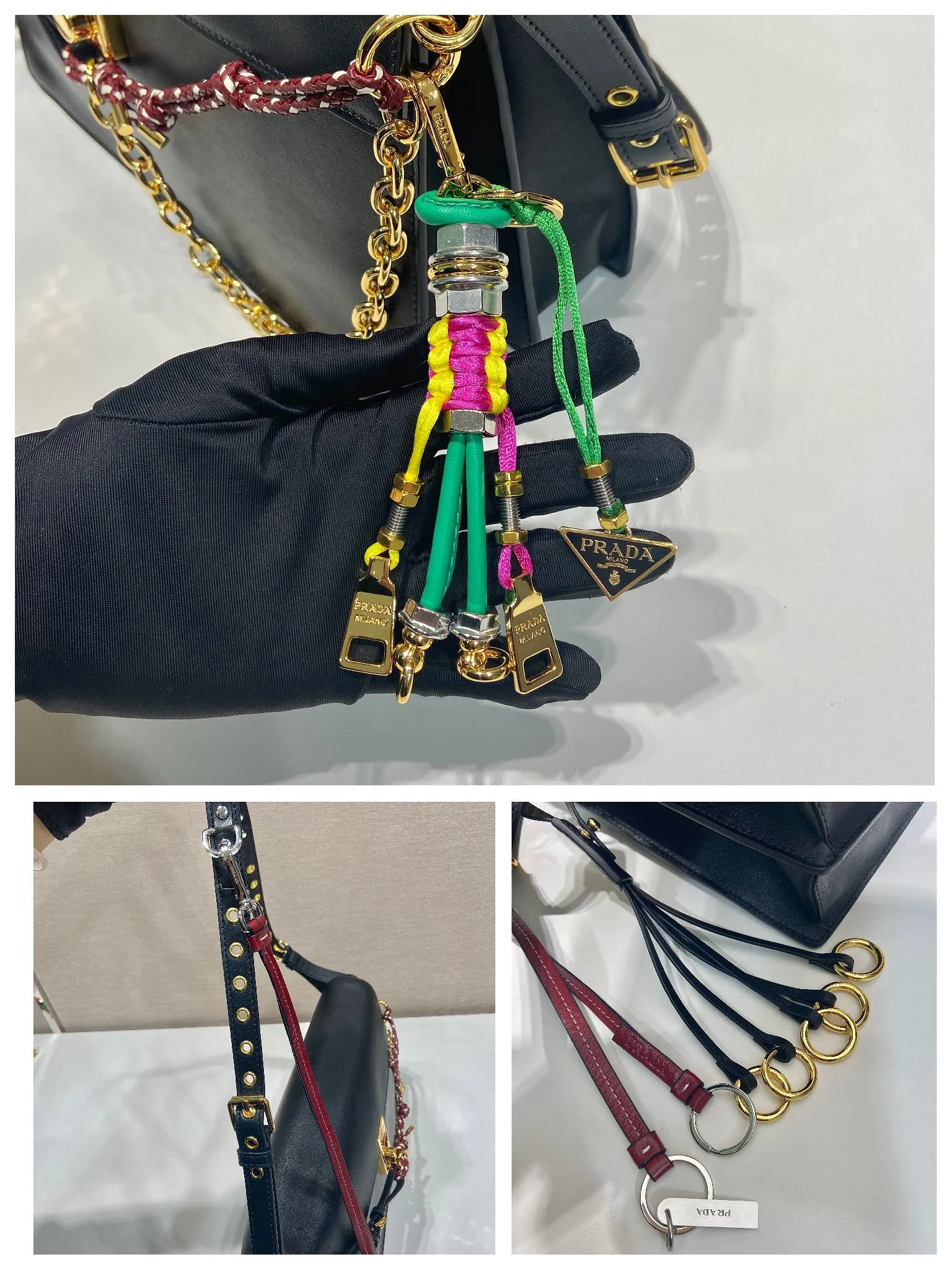 💰1900🎉Punk Style🎉1BD378 Large🎉🎉 This new Soft Sound handbag is made of soft leather inside/outside, with ample space, chic and versatile. One-shoulder style with two compartments and gold-tone hardware. What I love the most is the detachable pendant as the finishing touch😘to show the diverse and fashionable style. The upper body effect is so classy, ​​I love it😘, it’s another popular model for internet celebrities, babies, hurry up and get it🎉🎉 Length 35x Height 19.5x Bottom 10.5cm🎉🎉🎉👏👏👏