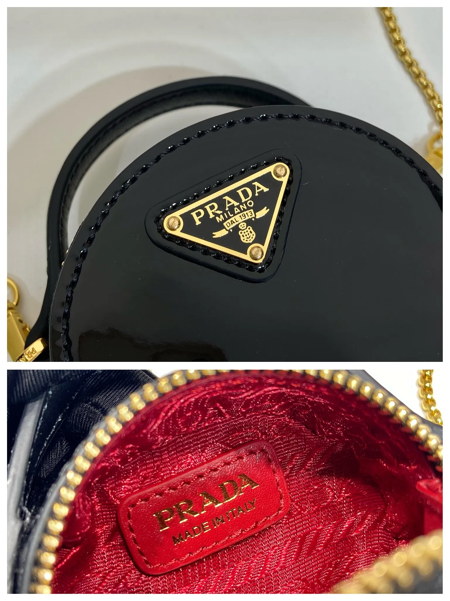 💰960🎉Patent leather round bag🎉1NR023🎉🎉 This round mini bag shows a modern and exquisite silhouette. It is made of glossy cowhide, decorated with sparkling metal hardware, and matched with an elegant detachable chain shoulder strap. It is so cute😍The upper body effect is very eye-catching, cute and cool, don’t you be tempted😗😗, beauties, hurry up and get it, it’s so beautiful and cute Length 8x height 8x base 3.5cm🎉🎉🎉👏👏👏