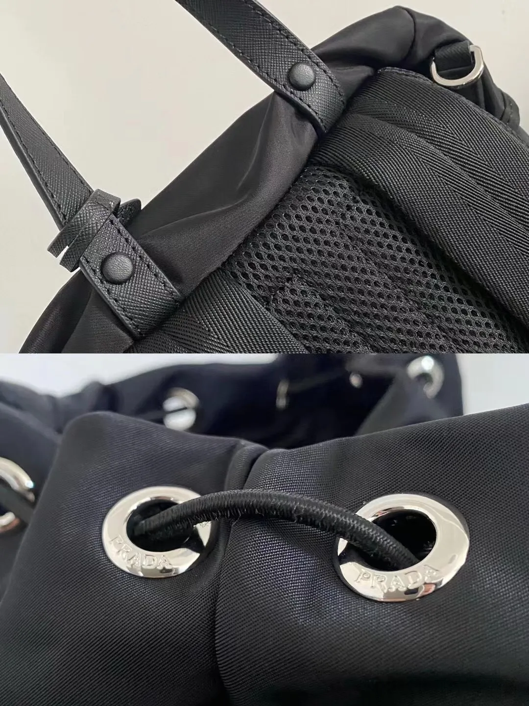 P900¥ [strong], top original quality [celebration] ✨Classic hot style✨ The latest Pr@da men's backpack 2VZ135 Triangular enamel nameplate logo Imported original parachute fabric Using imported equipment ✈️ + original hardware accessories Adjustable nylon shoulder straps Flip strap closure and internal drawstring closure Perfect details on the back padding 😘With OEM code Size 17*27*45 Fashionable and casual, a must-have for fashionistas [deyi][deyi] It will be shipped soon [deyi][deyi]
