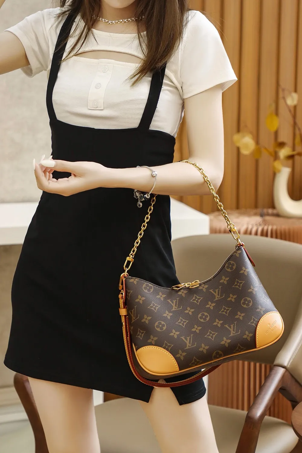 P¥1260👉nfc163C01 dynamic chip👈 [100% MB special grade pure steel hardware imported fabrics] 𝐁𝐎𝐔𝐋𝐎𝐆𝐍𝐄King of hot styles #m45832# Upper body picture for reference, multiple carrying methods to deduce different colors!