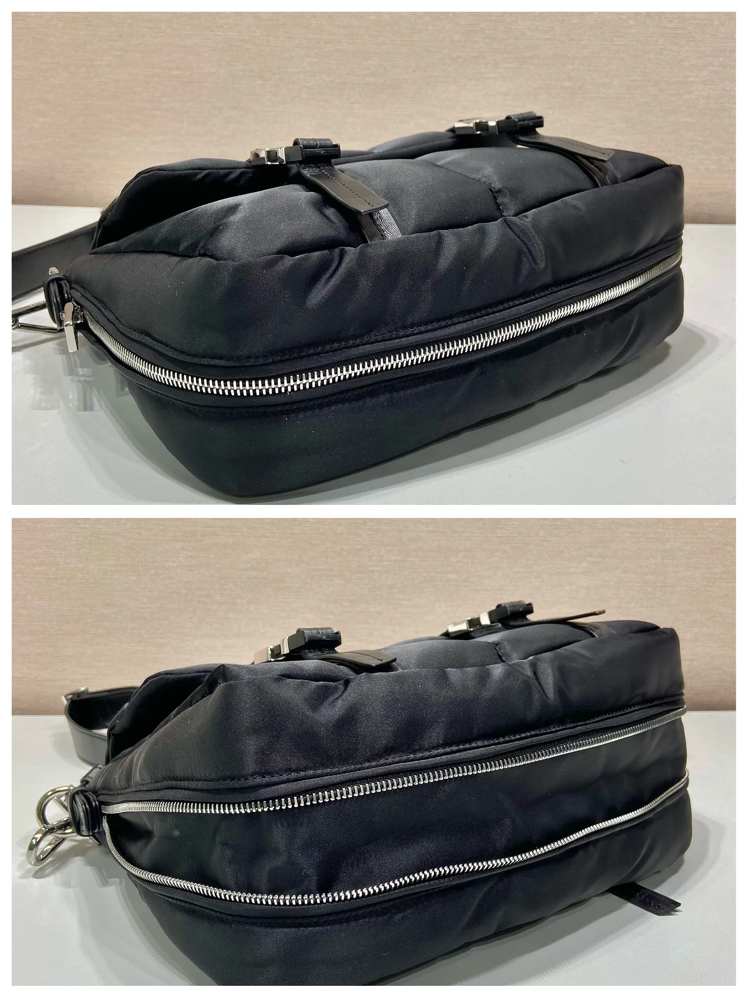 💰1320🎉Second-hand messenger bag🎉1BH618🎉🎉 This second-hand messenger bag is made of premium nylon fabric and top-grade hardware. It is low-key, luxurious and versatile. It is equipped with a detachable calfskin long shoulder strap. The bottom is designed with pull-on shrinkage. It’s perfect😘Unisex model, simple and elegant, and a timeless style that will never go out of style🎉🎉If you like babies, hurry up and get it🎉🎉 Length 27x Height 23x Bottom 10/Open 13cm🎉🎉🎉👏👏👏