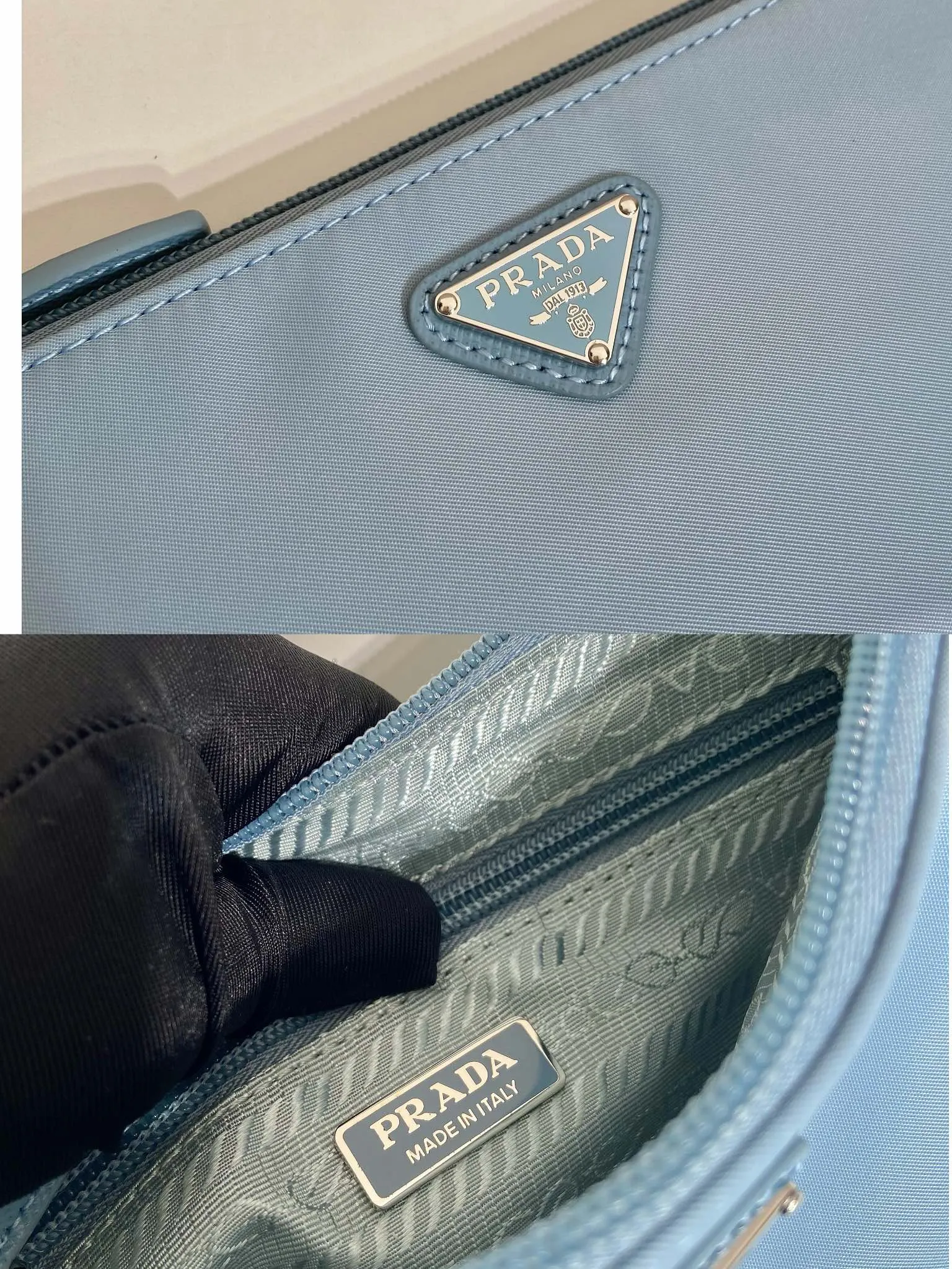 💰560🎉New armpit bag🎉1NI545🎉🎉 This armpit bag is made of imported nylon fabric, with imported cross pattern on the handle and metal triangle logo. It has a large space, is lightweight and practical, and the upper body effect is very beautiful and fashionable. It is also a popular style that will never go out of style. Babies, hurry up and get it! Length 24x Height 14cm🎉🎉🎉💰💰💰