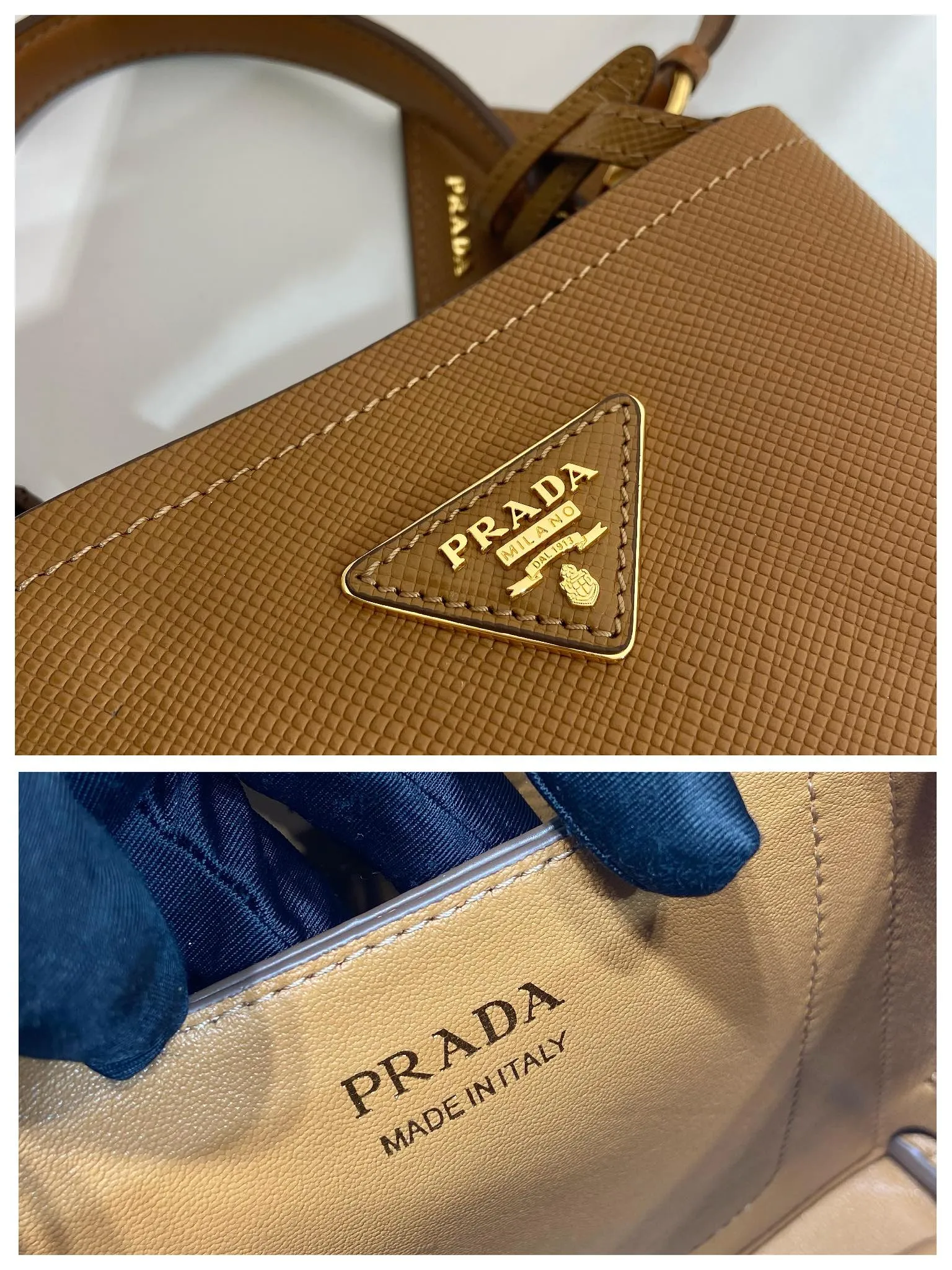 💰1700🔆Exclusive first launch🔆1BA217 mini size new color💋Original item🤙🤙Made of imported Saffiano leather material, removable shoulder strap, leather nameplate and metal logo complement each other. Leather-covered central pocket with magnetic buckle. Saffiano leather triangle logo. Contrast color nappa leather lining. This Double handbag has an elegant style, eye-catching and unique. It is also a popular style🙋🏻🙋🏻Length 17x Height 18X Bottom 10.5cm