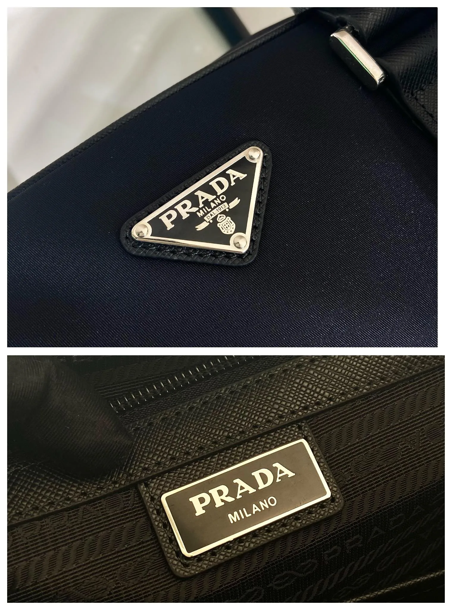 💰1320🎉Classic🔒Briefcase🎉2VE871B🎉Made of imported Saffiano cross-grain cowhide and nylon fabric, equipped with a password🔒, it can be carried by hand, looks more fashionable, simple and lightweight, the inner compartment design of this briefcase is super practical👍👍Men, hurry up and get it💪💪 Length 37x height x 28x bottom 8cm
