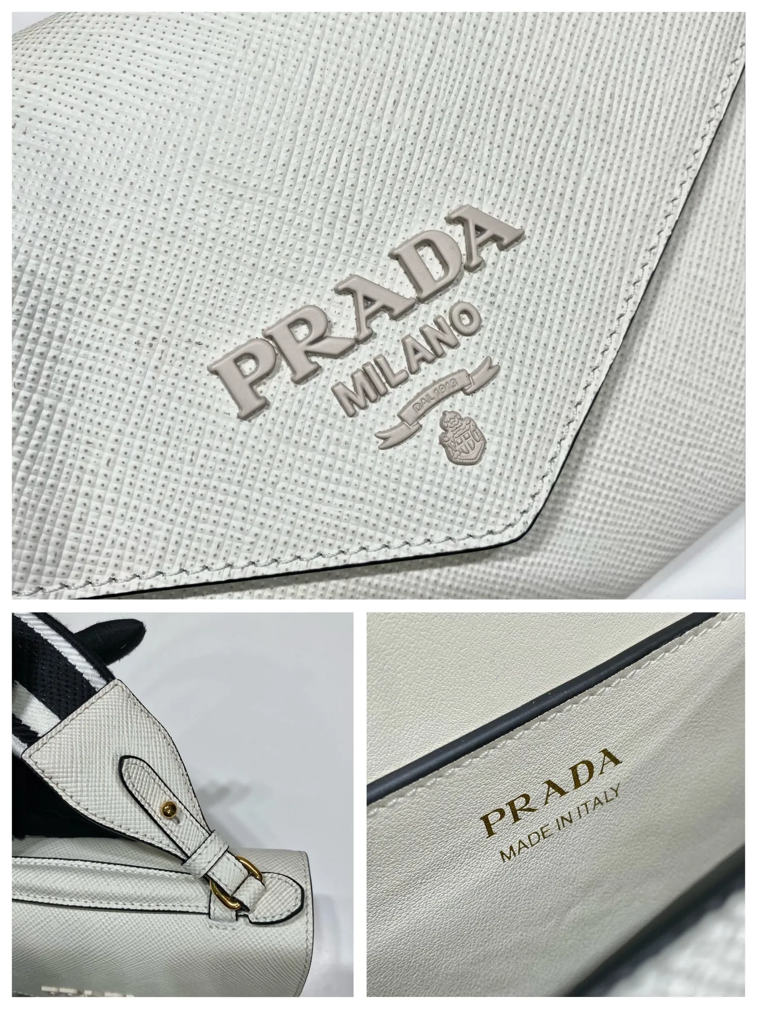 💰1660🎉New cross-body bag🎉1BD317🎉🎉 This Saffiano leather Monochrome handbag is beautifully designed with the iconic logo in the same color effect. Simple and elegant lines define the style of the bag. What I love most is this fabric embroidered shoulder strap😘It can be detachable and matched with other bags. It can be carried hand-held or crossbody👏👏I love it so much😘The contrasting color logo embroidery makes the brand style clearly visible. Simple and elegant, hurry up and get it🎉🎉 Length 21x Height 14x Bottom 6.5cm🎉🎉🎉