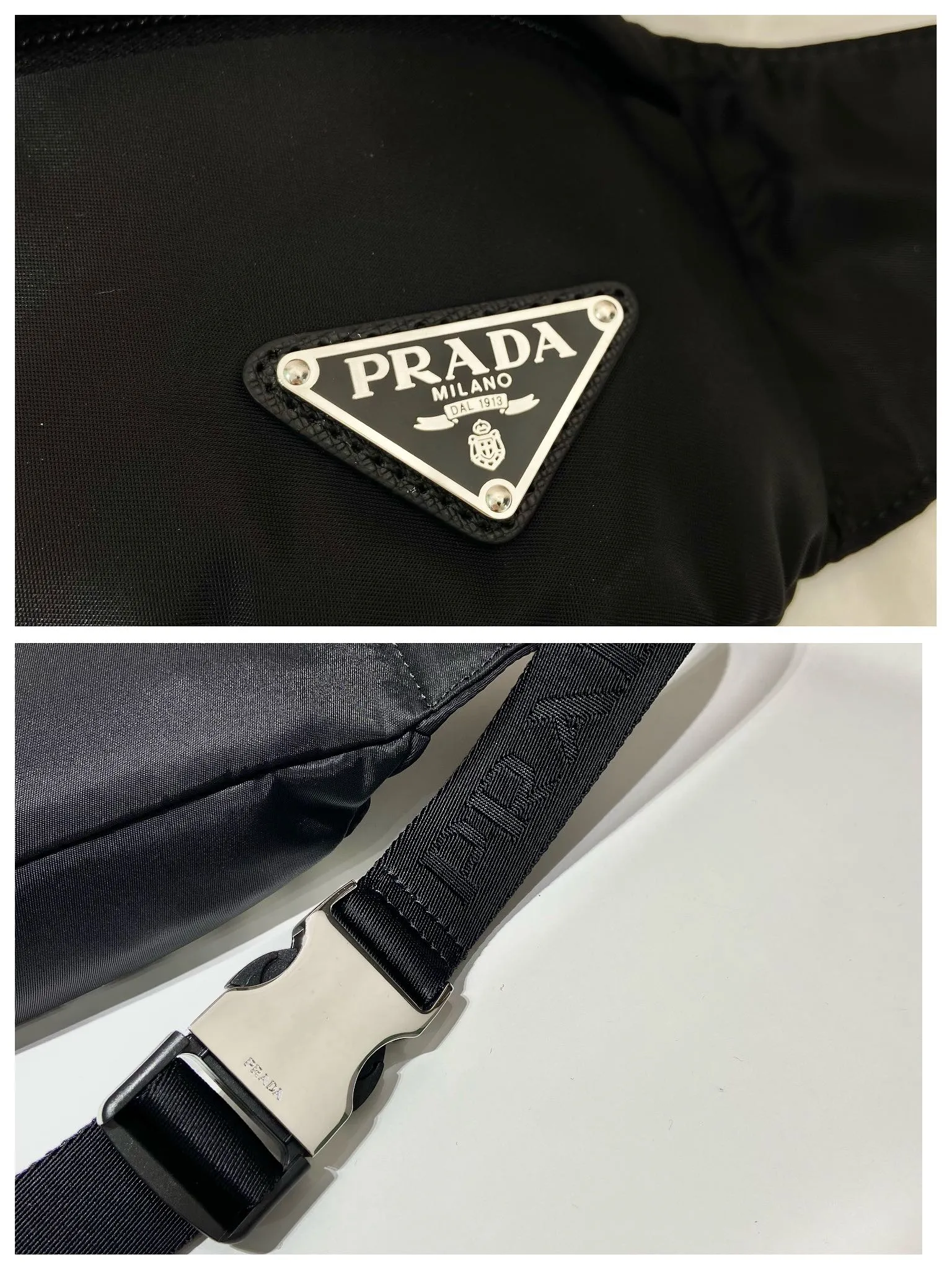 💰760🎉Co-designed by ad and Pd🎉2VL034 is a collaboration between two major brands🤝 This waist bag is co-designed by ad and pd. It is made of Re-Nylon and Saffiano leather. The side is equipped with ad’s classic contrasting three-strip cowhide pattern and a joint environmental protection mark. It looks particularly novel and casual😘😘The upper body effect is great👏👏It can be used as a chest bag or a waist bag🎉🎉Hurry up and get it🎉🎉 Length 26x Height 12x Bottom 7cm🎉🎉🎉👏👏👏