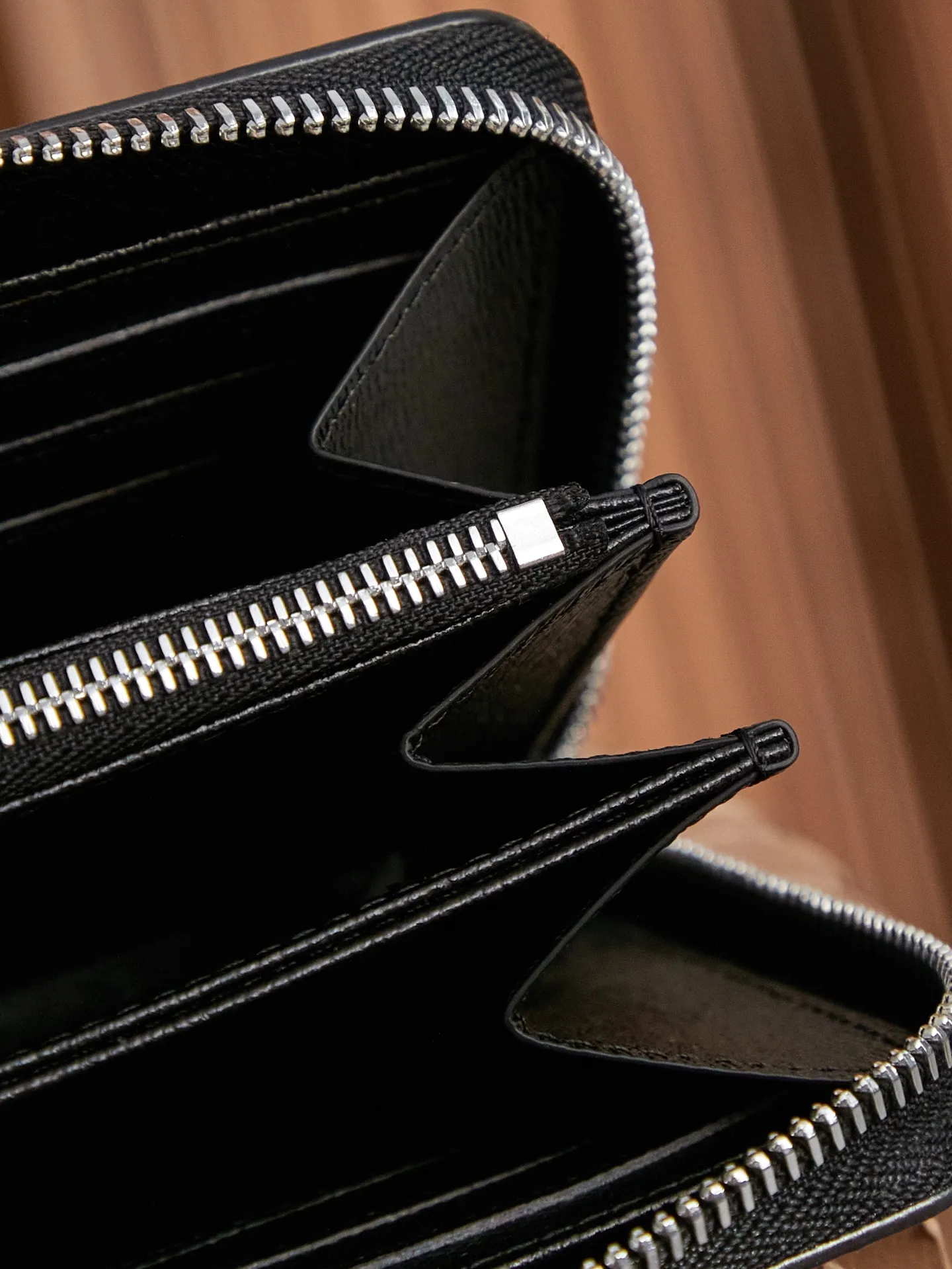 P¥300👉nfc dynamic chip version👈【Top inspection-free】M61694 black flower zipper wallet 60017 Work details: for reference