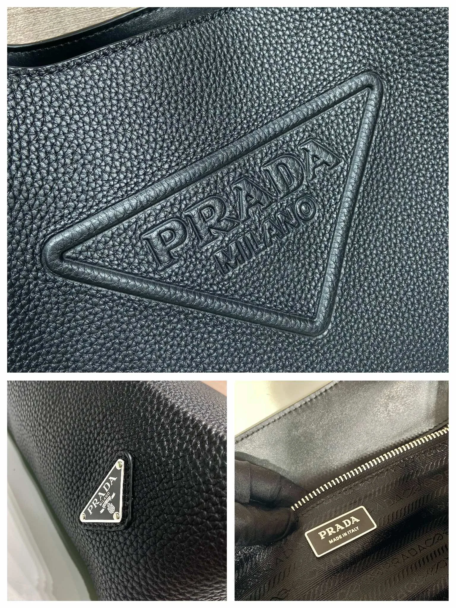 💰2000🎉New Tote Bag🎉2VG092🎉 This leather tote bag presents pure lines and interprets a simple style. The iconic triangle logo is reinterpreted in multiple ways and cleverly embellishes the bag body. Exudes modernity. An enameled metal logo on the side adds a distinctive touch. Simple and elegant, full of fashion sense. The capacity is very large🎉Handsome guys, hurry up and get it🎉🎉 Length 39x Height 41x Bottom 10cm