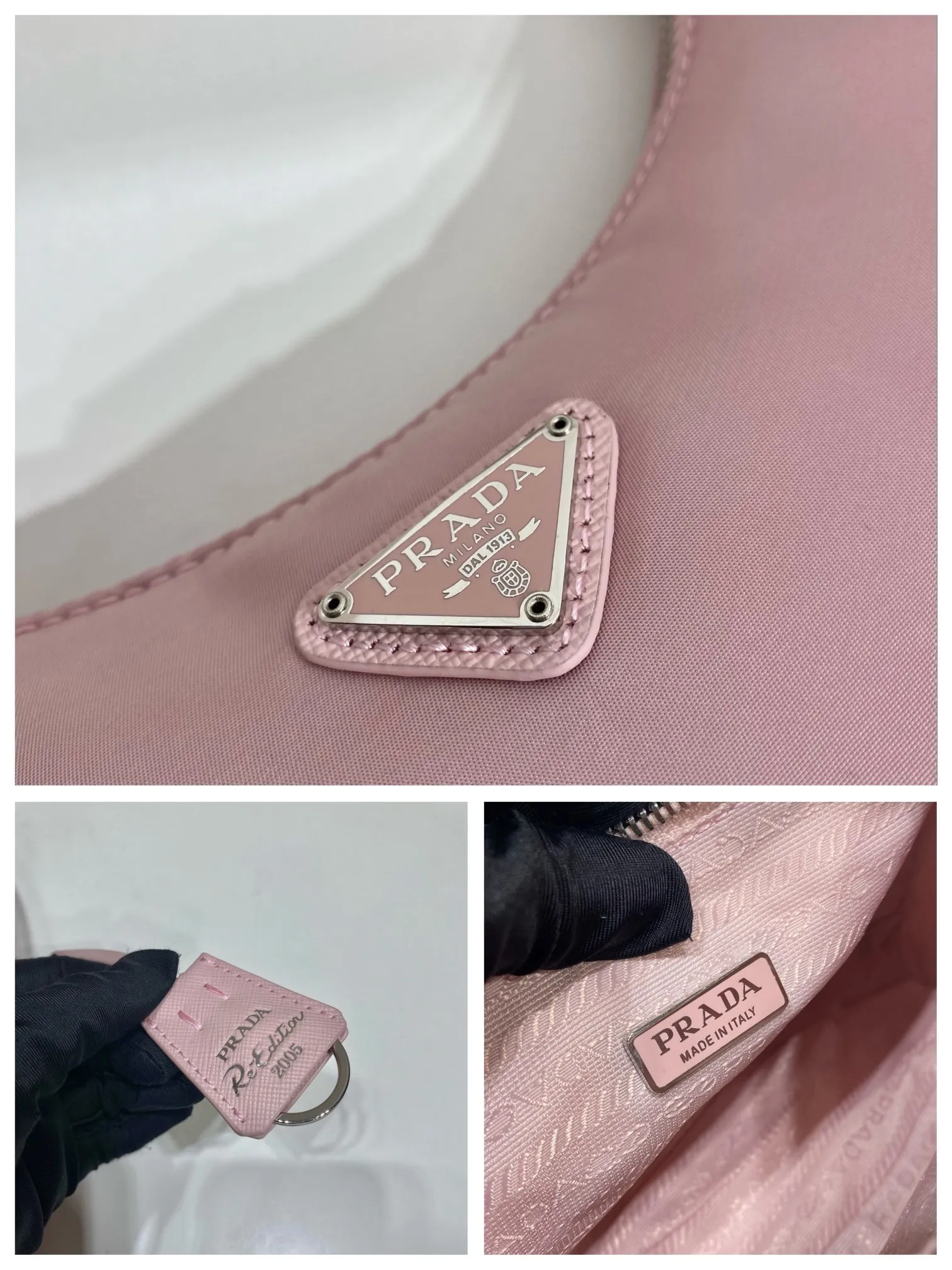 💰700🔥New color heart powder🔥Original quality👍New 1NE204 moon-shaped second-hand bag, made of imported original parachute fabric, hand-wrapped cross-grain cowhide, lightweight The practical Hobo underarm bag is super simple and eye-catching👍👍. It is a small/lightweight/fitable/easy to wear/fashionable armpit bag. It can also be carried by hand and is super easy to use😍😍. It is currently the most popular bag among celebrities, aren’t you excited😜😜, ladies, hurry up, length 22X height 12 people x base 6cm👏👏👏💰💰