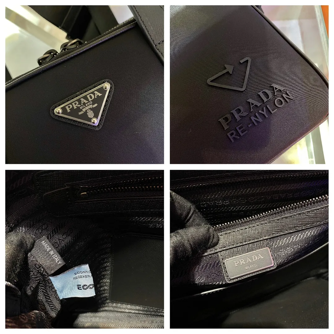 💰1520🎉Environmental protection series🎉New 2VE005 briefcase🎉🎉 This recycled nylon material reinterprets the classic men's briefcase, adding highlights to the new season. The briefcase features double handles and a detachable shoulder strap, and features an eye-catching signature recycled nylon logo and sophisticated details. The back can be hung on a trolley case when traveling. Very practical, simple/unique ring with deep logo/yet grand, men😘😘Hurry up and get it👏👏 Length 38x Height 28x Bottom 6.5cm🎉🎉🎉💰💰💰💰